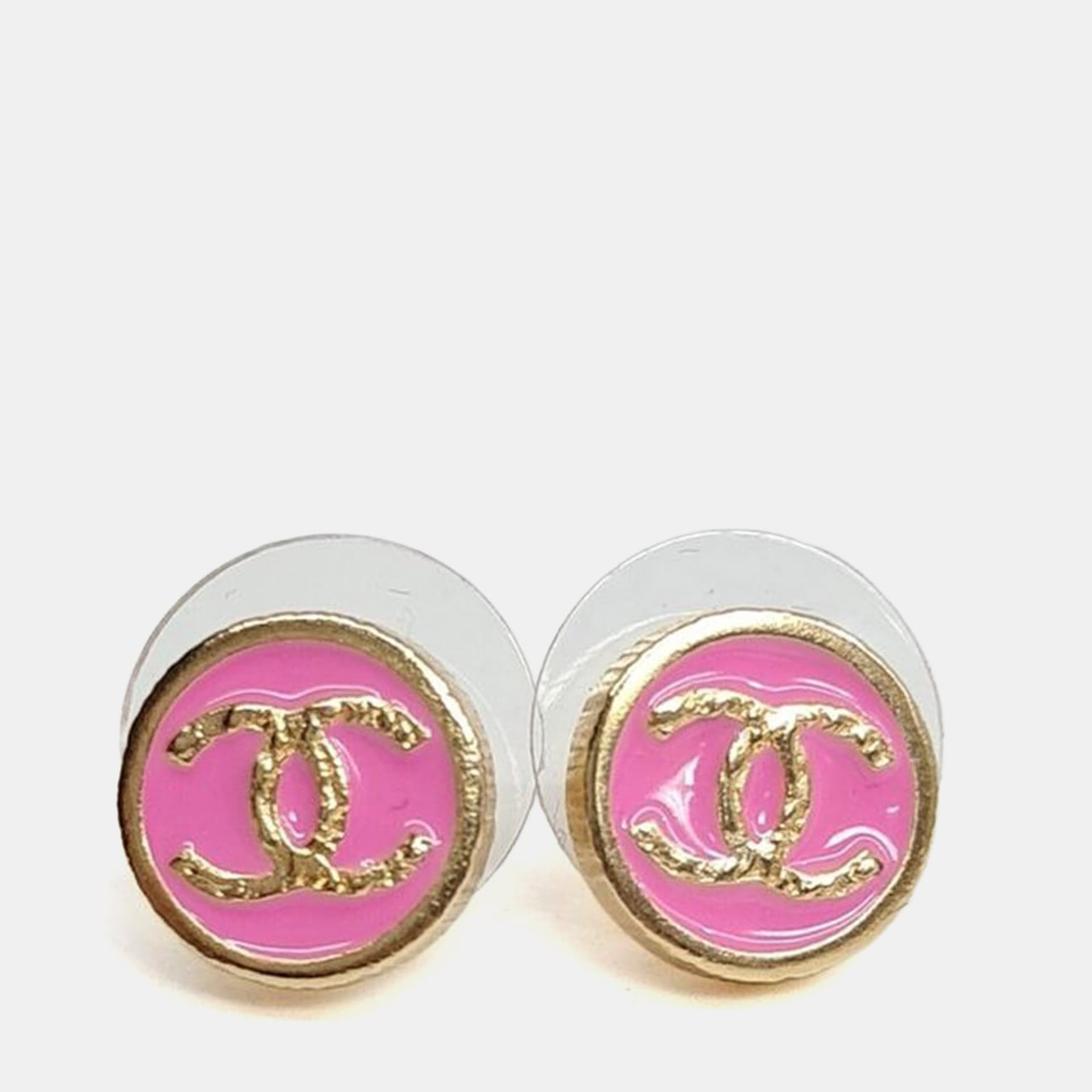 Chanel metal round earrings