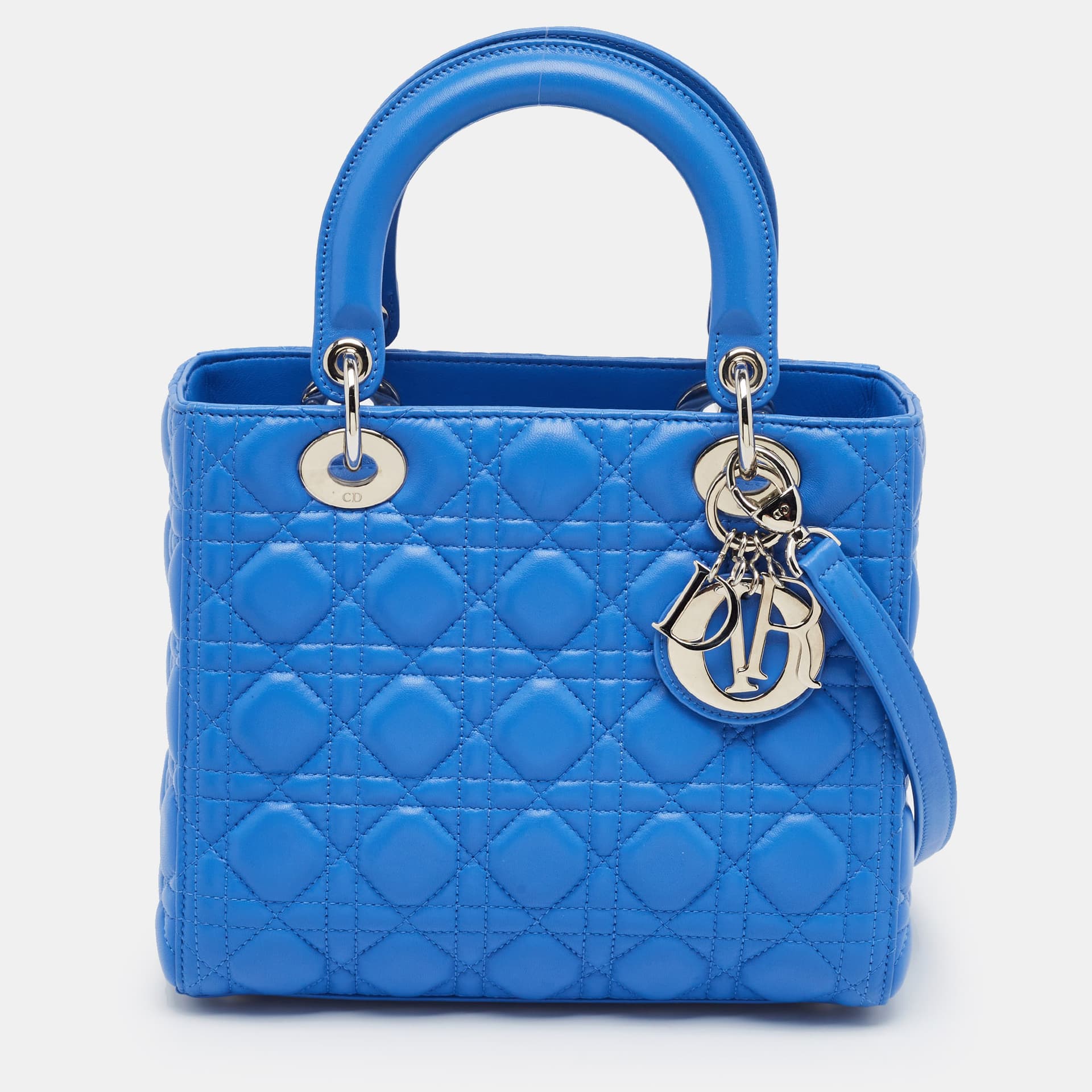 Dior Lady Dior Blue Cannage Leather Tote
