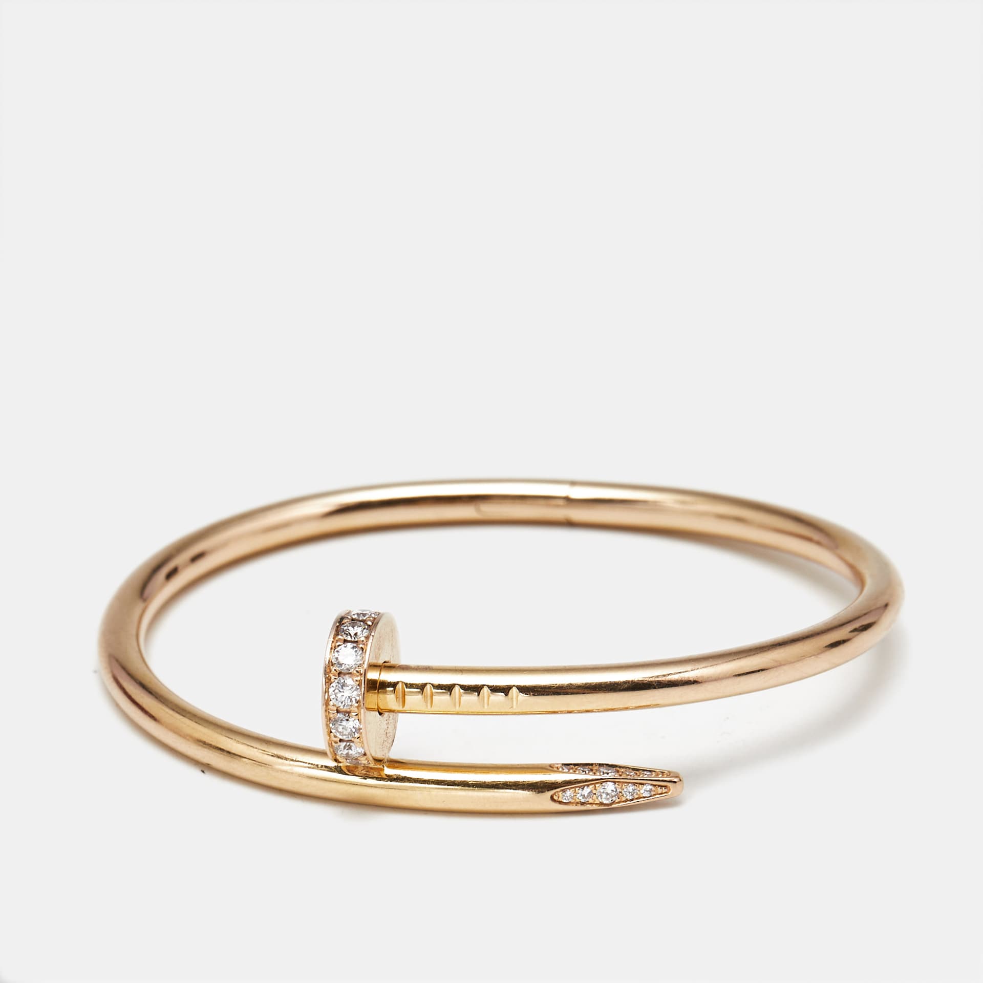 Cartier Diamond 18k Rose Gold Classic Model Bracelet 15