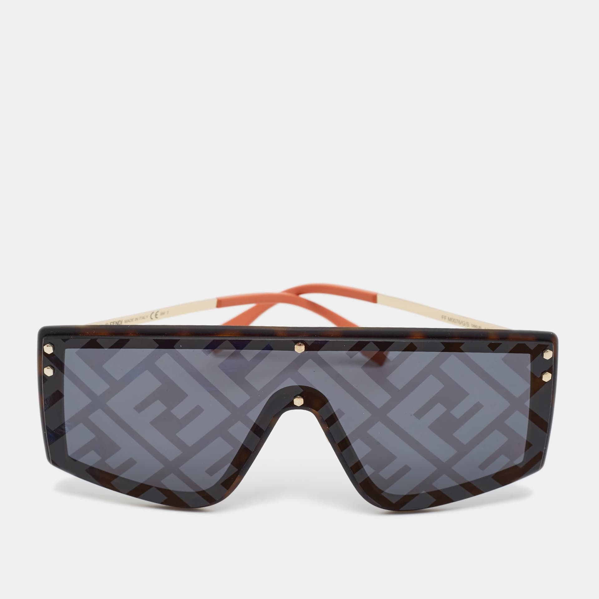Fendi Black FF M0076/G/S Shield Sunglasses