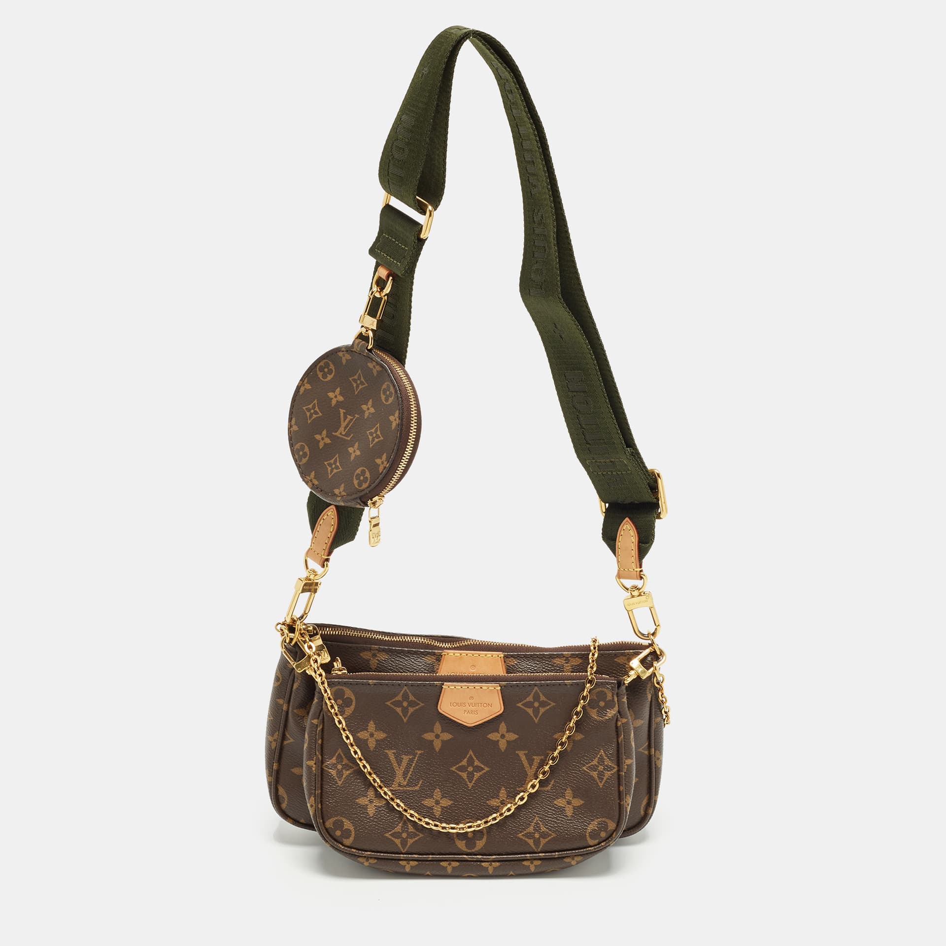 Louis Vuitton Multi Pochette Accessoires Khaki Monogram Canvas Bag