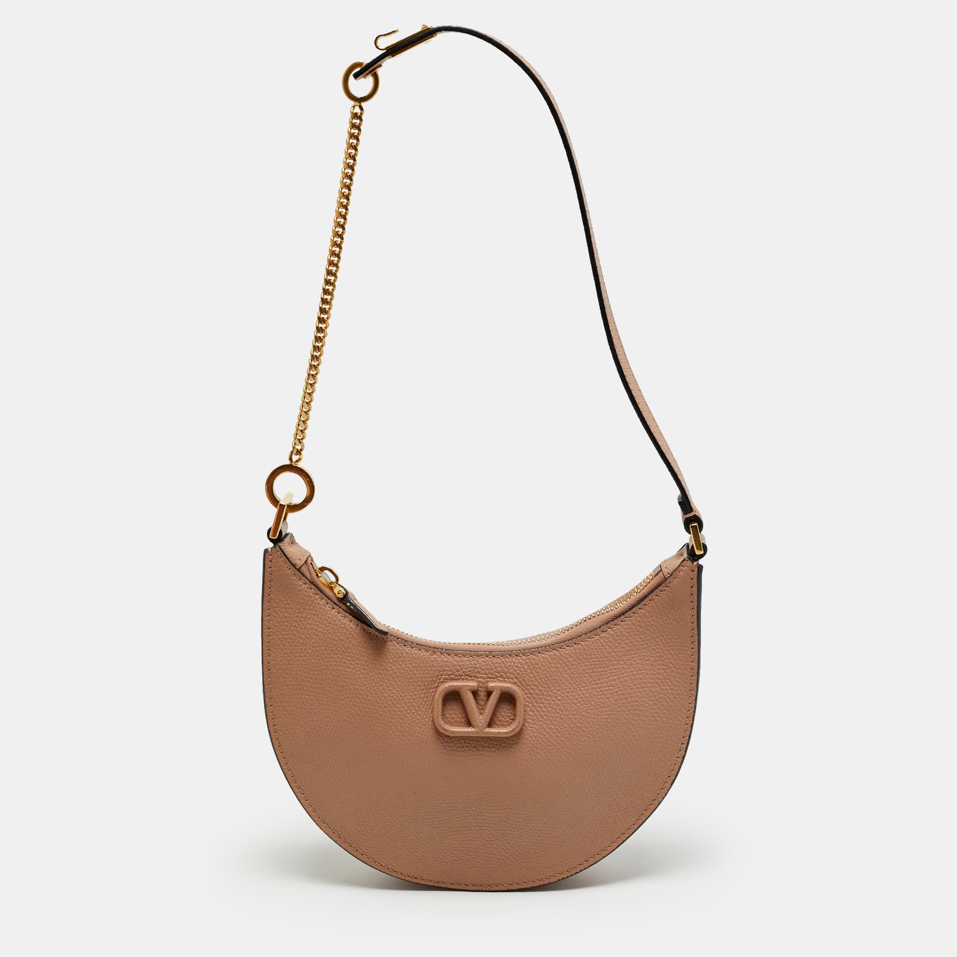 Valentino VLogo Dusty Pink Leather Hobo