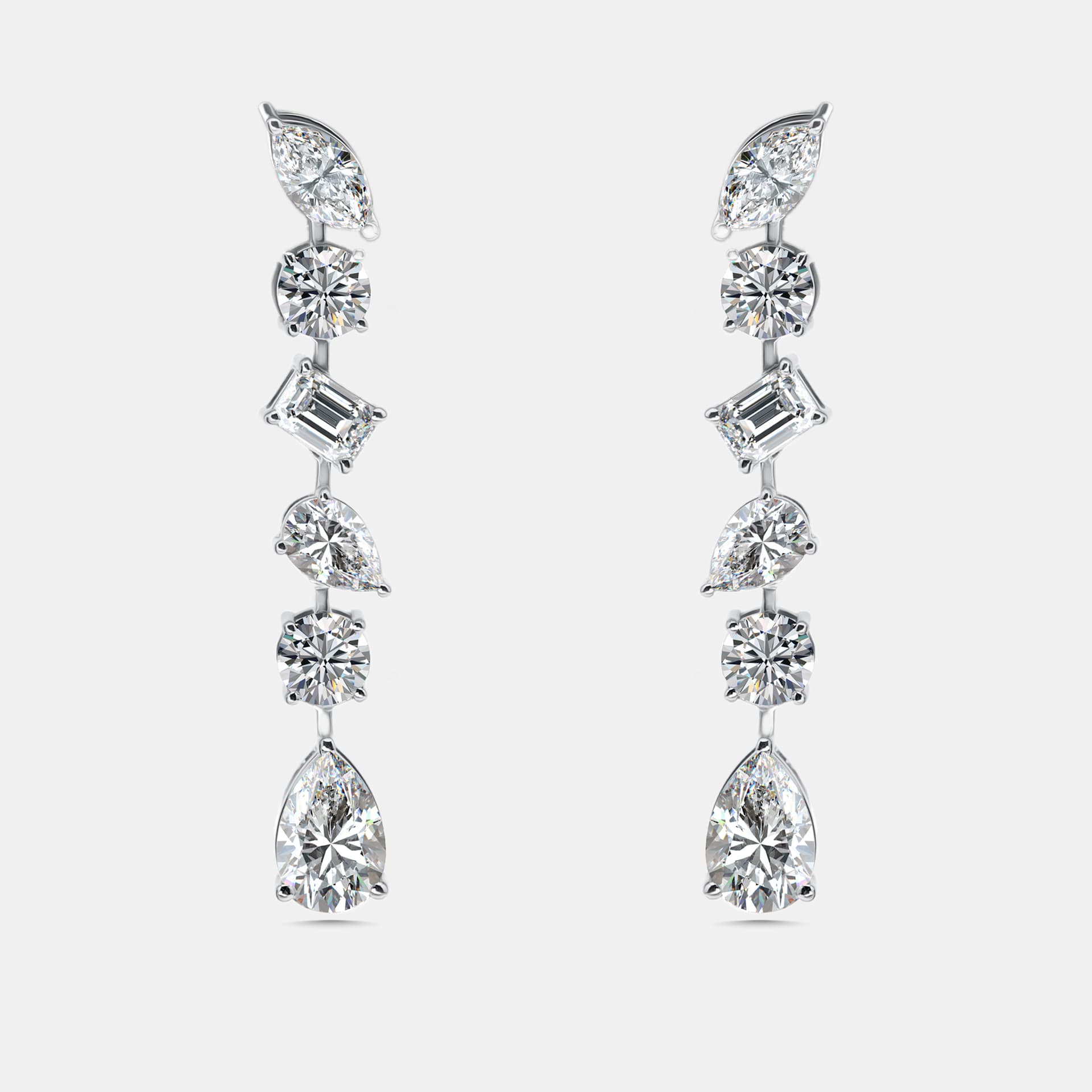 3.05 cts Lab Grown Diamonds 18k White Gold Earrings