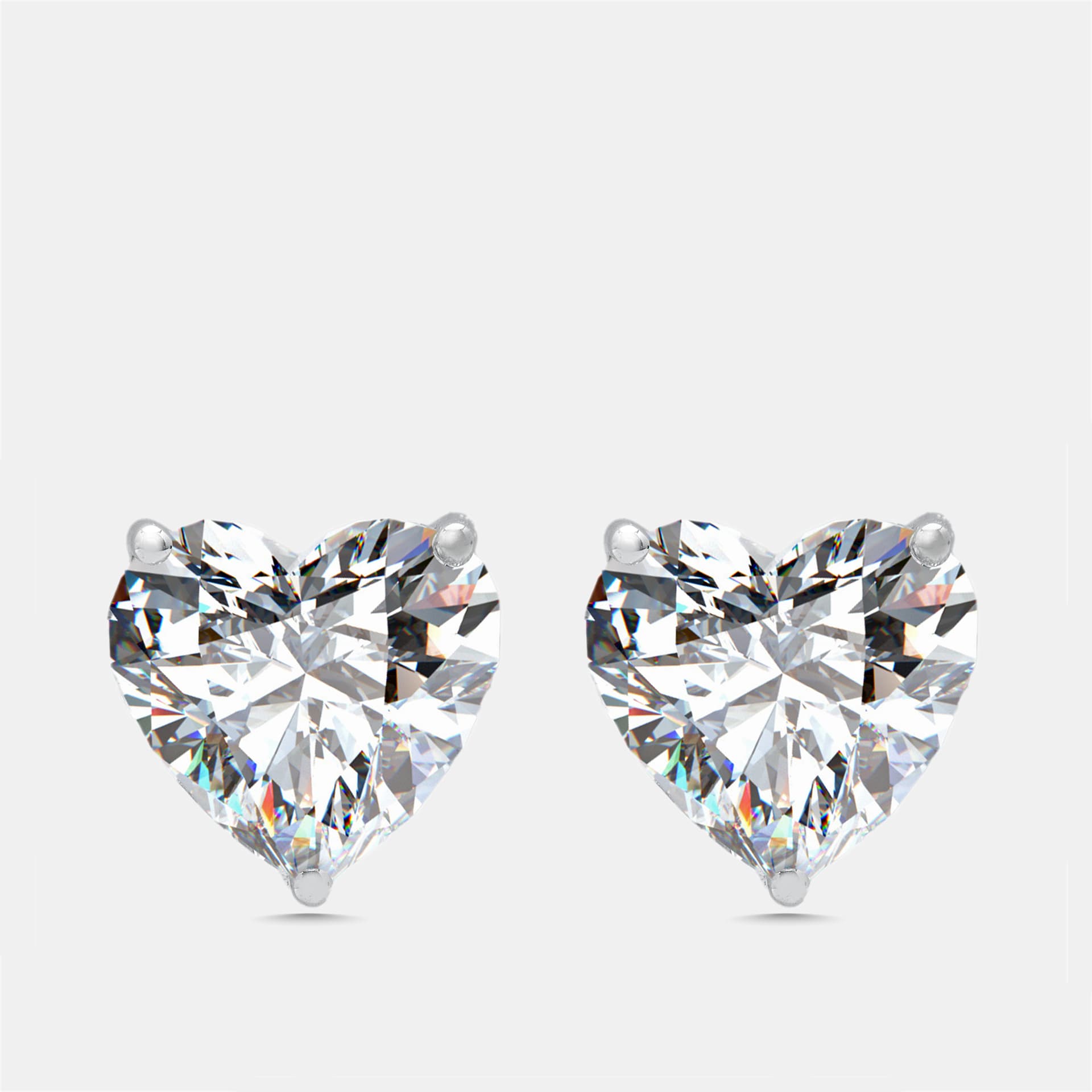 6 cts Heart Lab Grown Diamonds 18k White Gold Earrings