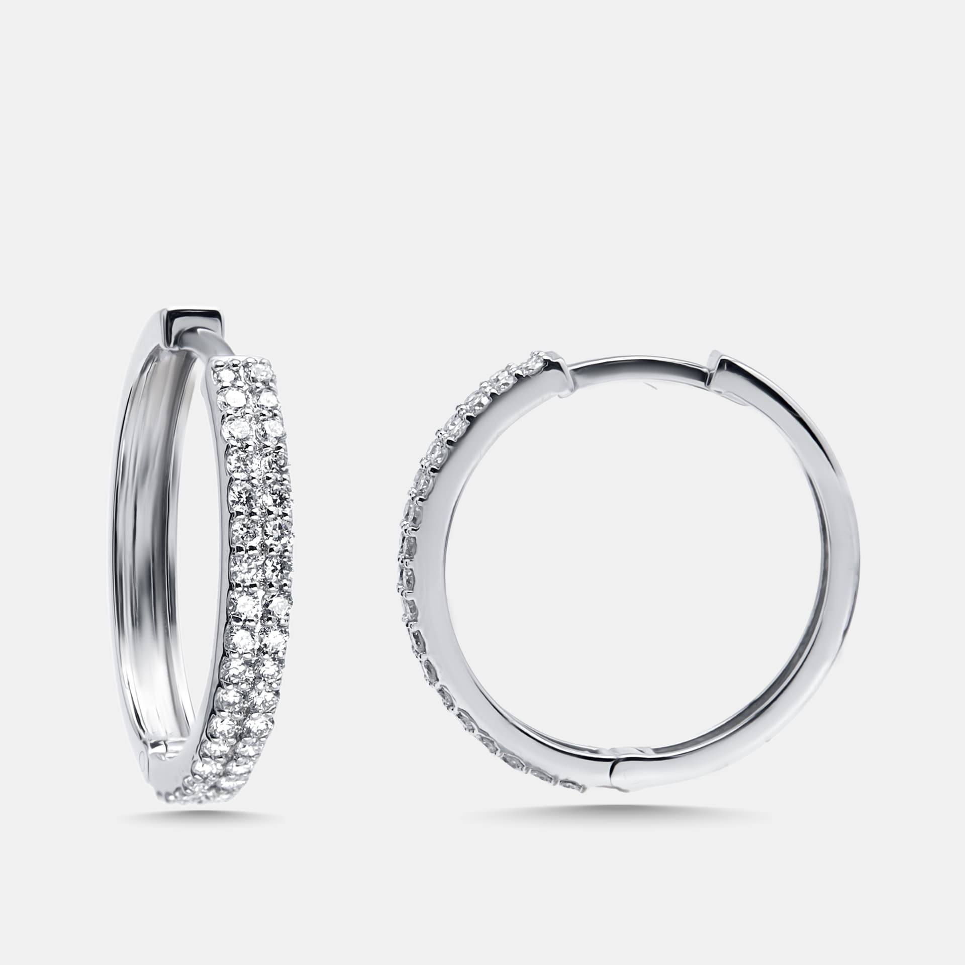 0.60 cts Round Lab Grown Diamonds 18k White Gold Earrings