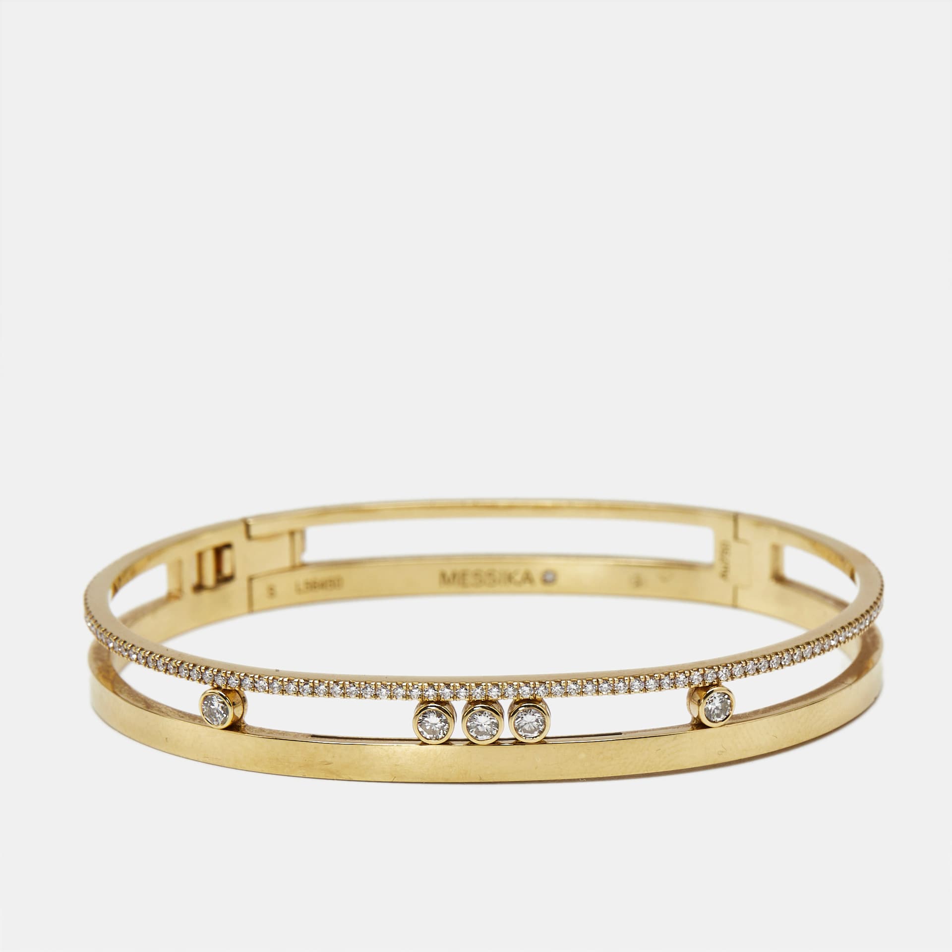 Messika Move Romane Diamond 18k Yellow Gold Bracelets S