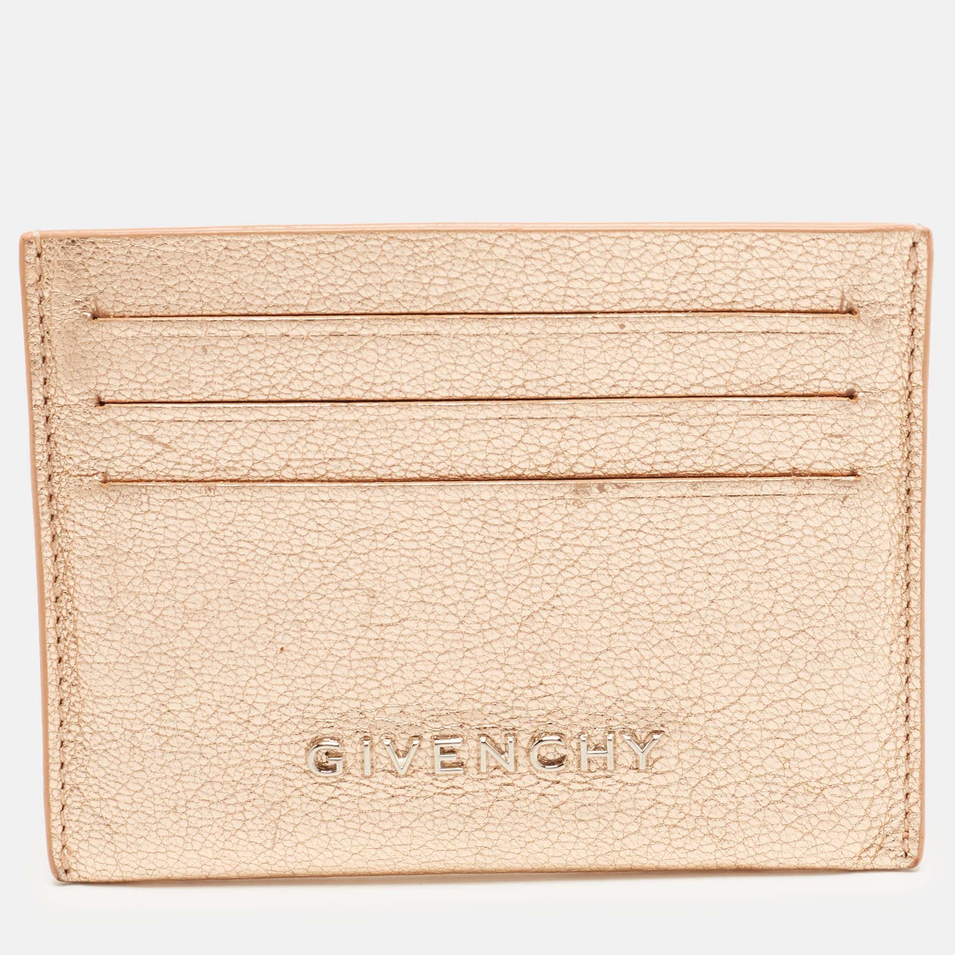 Givenchy Rose Gold Leather Card Holder