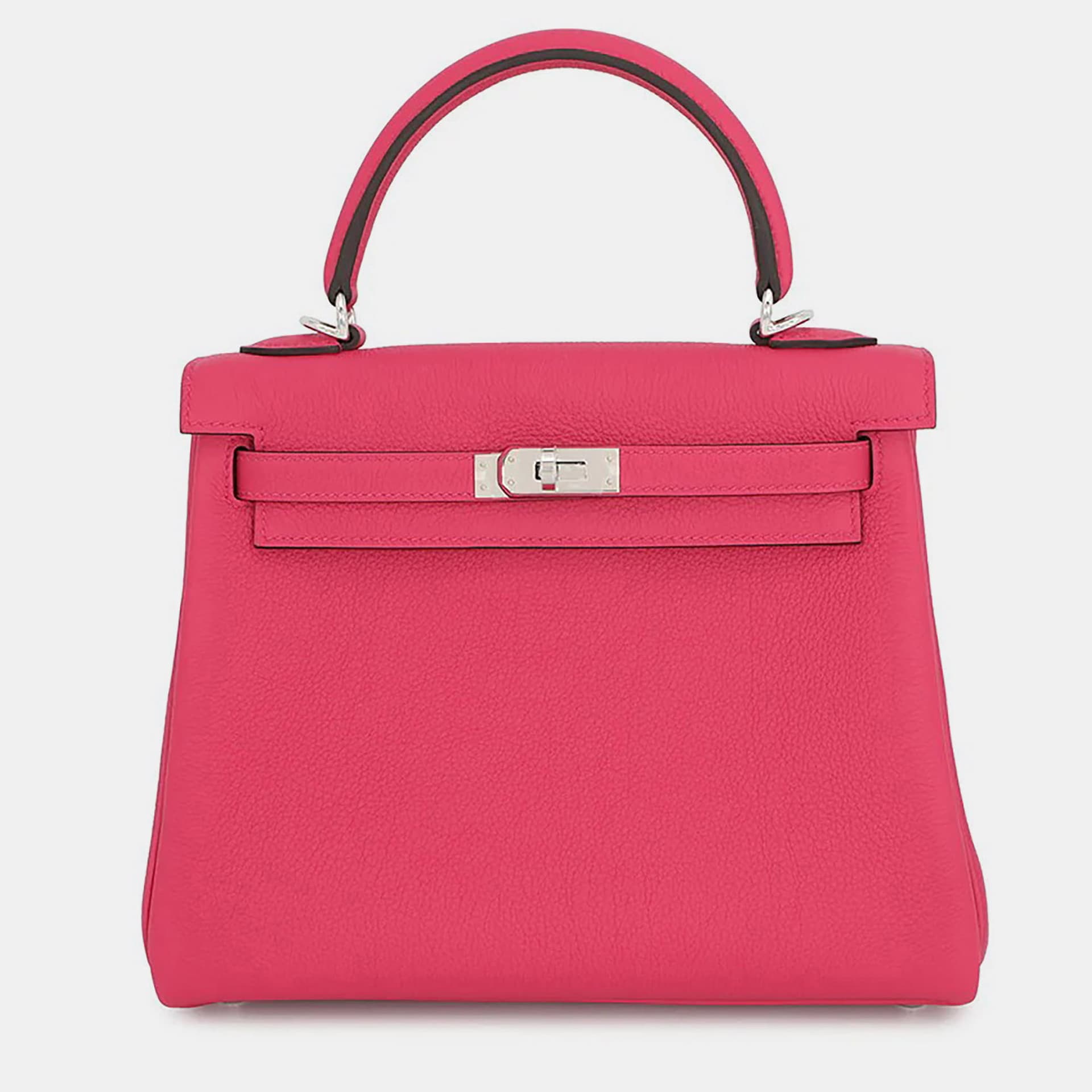 Hermes Kelly Retourne Rose Mexico Togo Leather Size 25