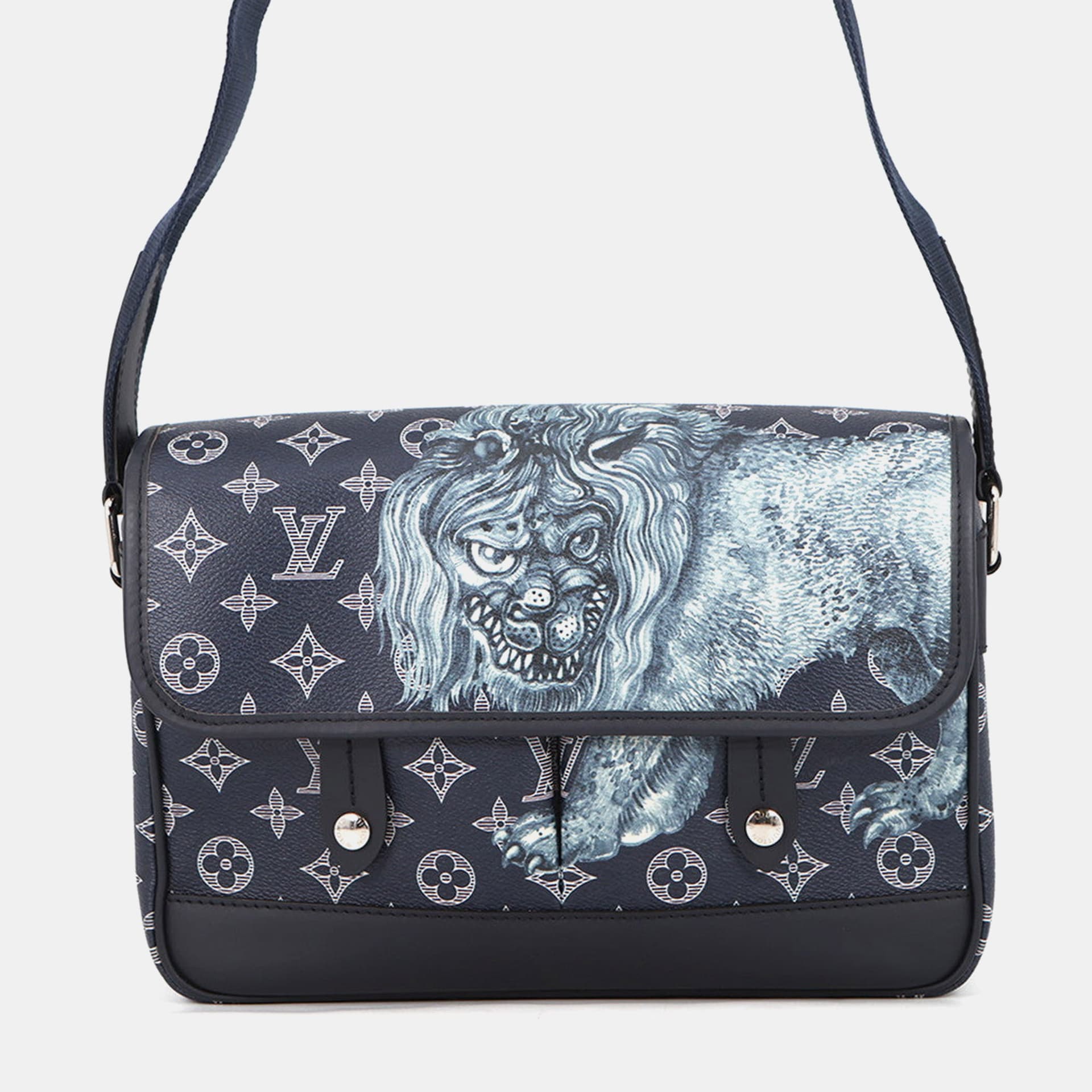 Louis Vuitton Savannah Chapman Brothers Messenger PM Navy Monogram Canvas Crossbody Bag