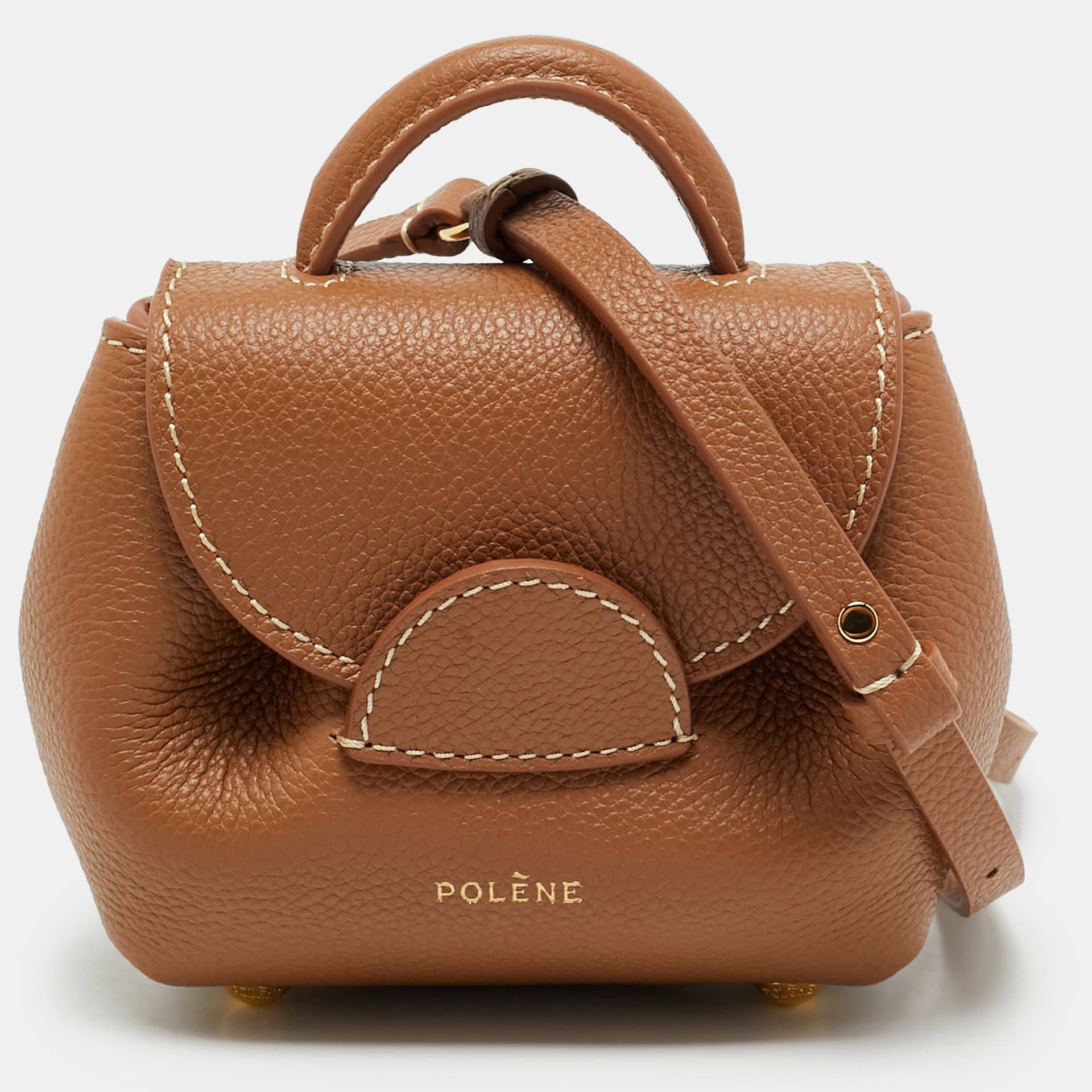 Pol&egrave;ne Num&eacute;ro Un Micro Camel Leather Crossbody Bag