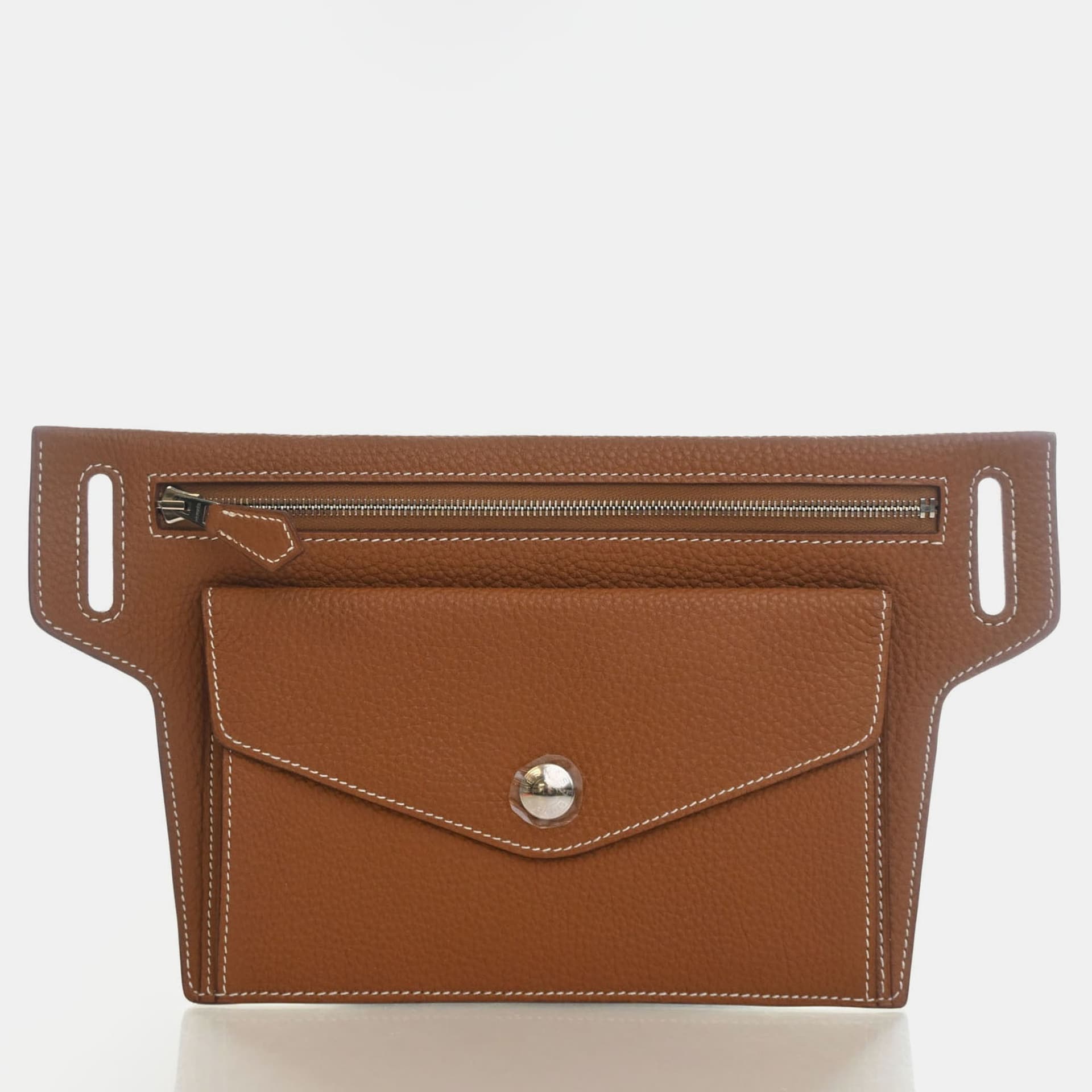 Hermes Gold Clemence Calfskin Leather Waist Bag