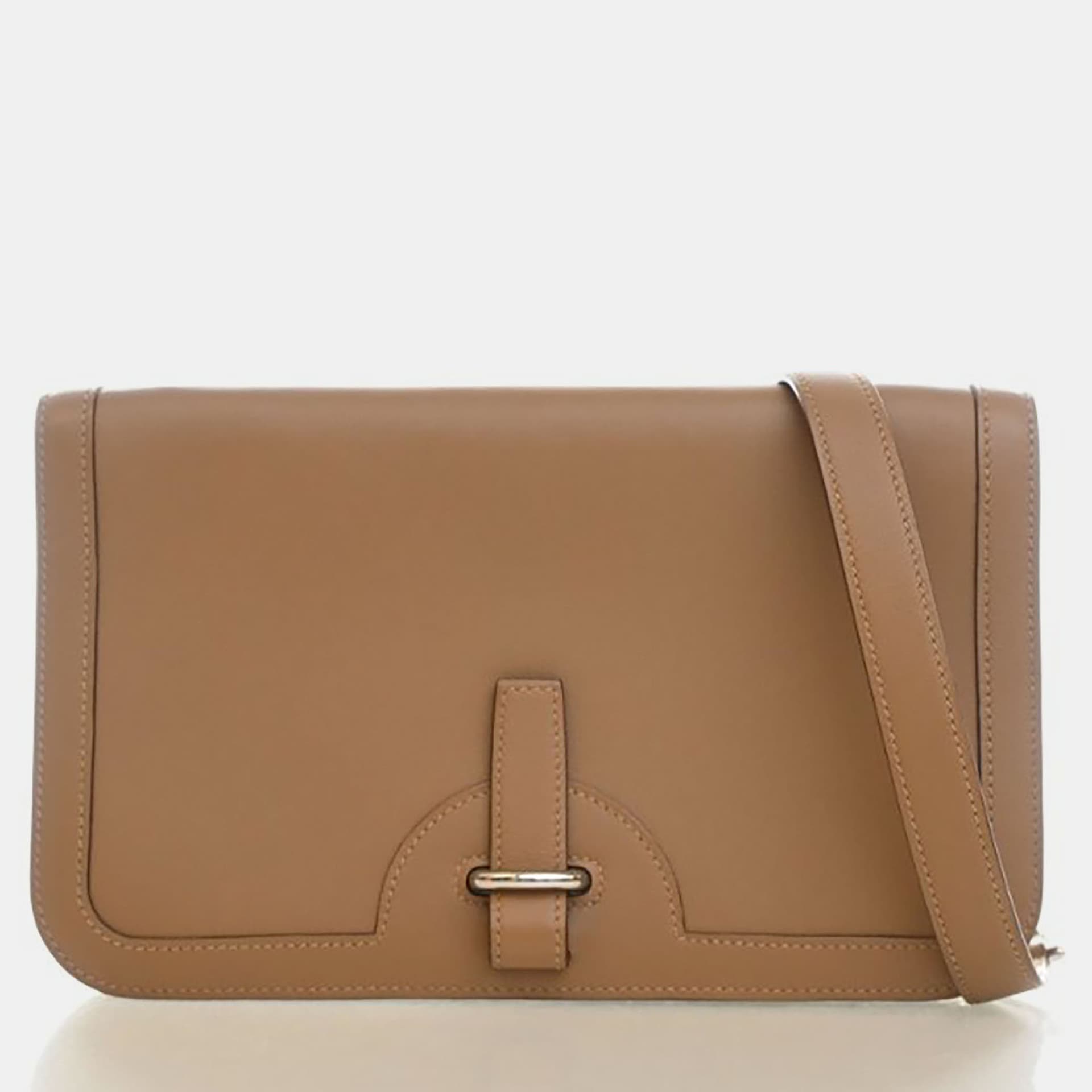 Hermes Sac Chaine D'ancre Biscuit Veau Sikkim Calfskin Leather Shoulder Bag