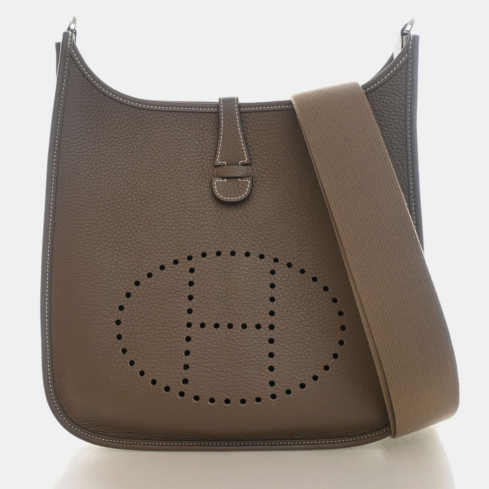 Hermes Evelyne III 29 Etoupe Clemence Leather Shoulder Bag