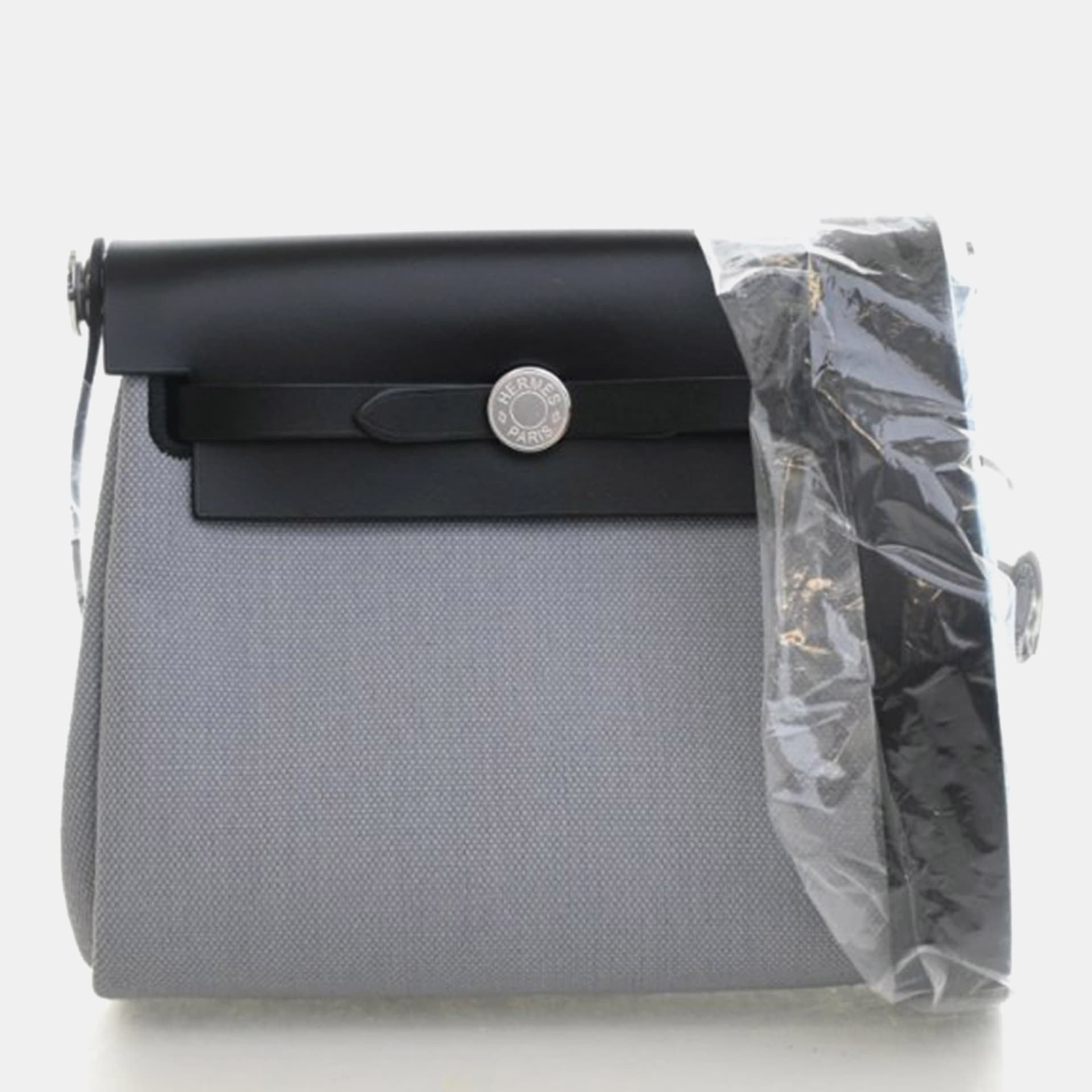 Hermes Herbag Zip 20 Military Toile Canvas Top Handle Bag