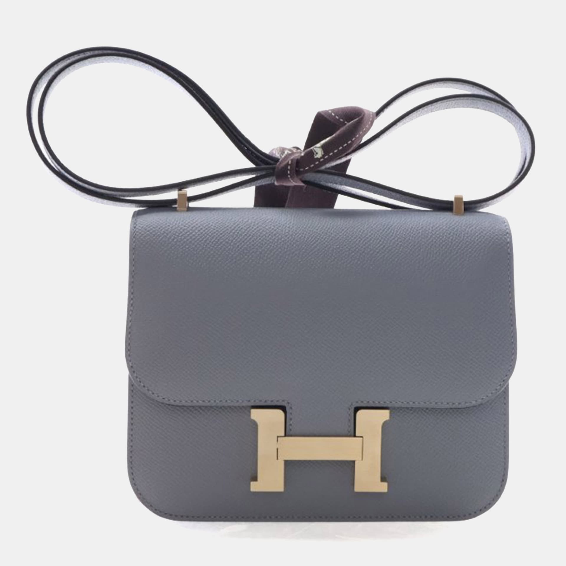 Hermes Constance 18 Gris Pantin Epsom Leather Shoulder Bag
