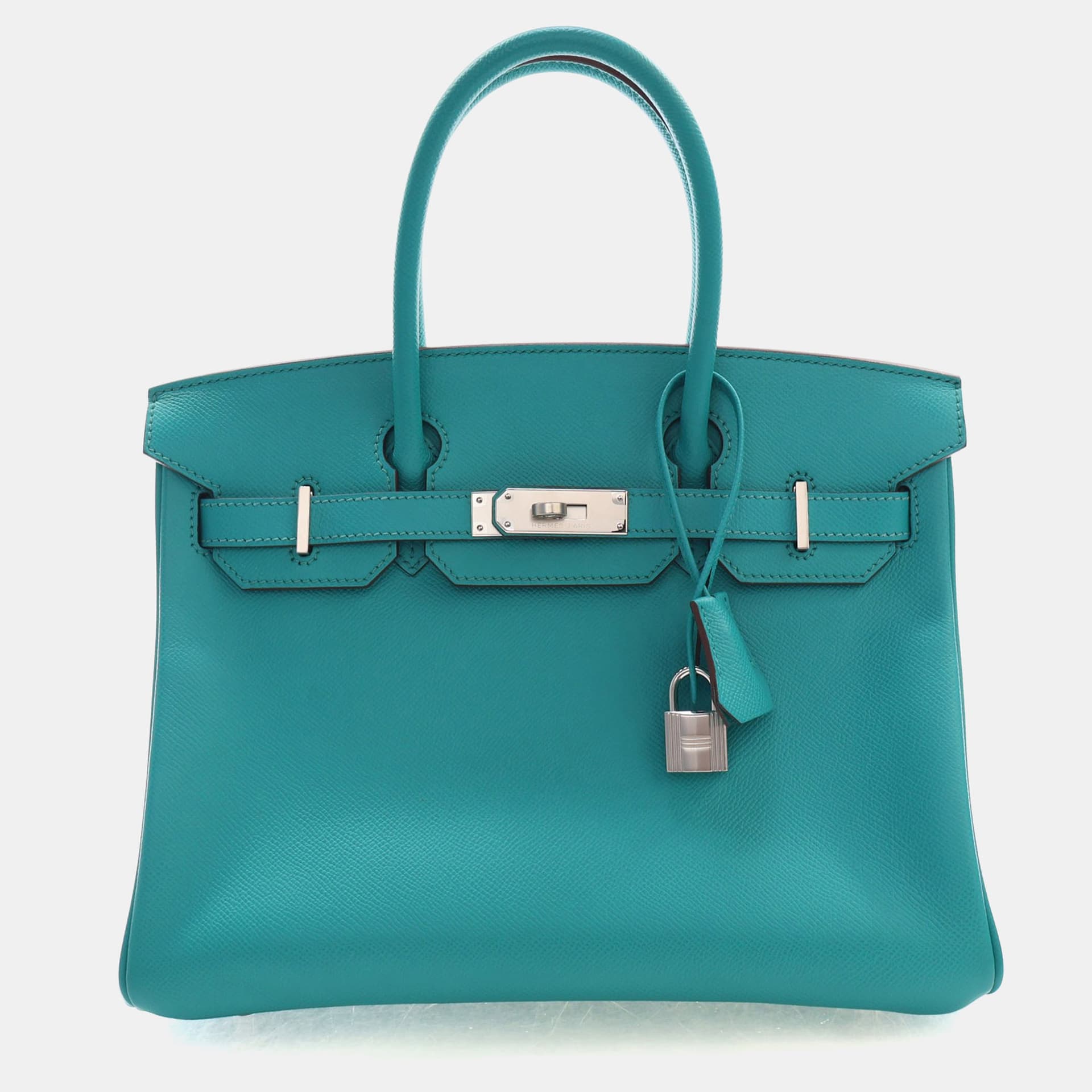 Hermes Birkin 30 Blue Paon Epsom Calfskin Leather Top Handle Bag