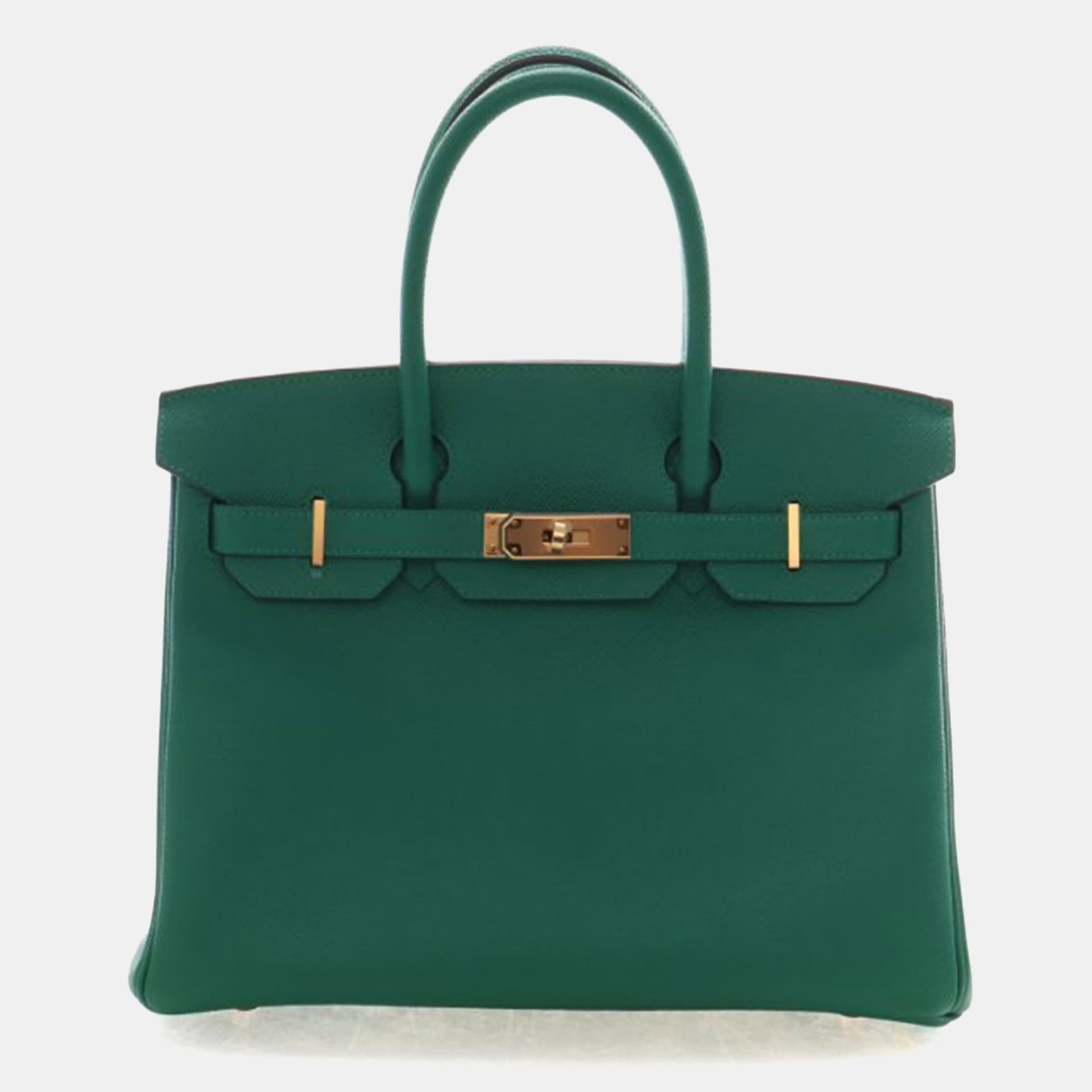Hermes Birkin 30 Vert Vertigo Epsom Calfskin Leather Top Handle Bag