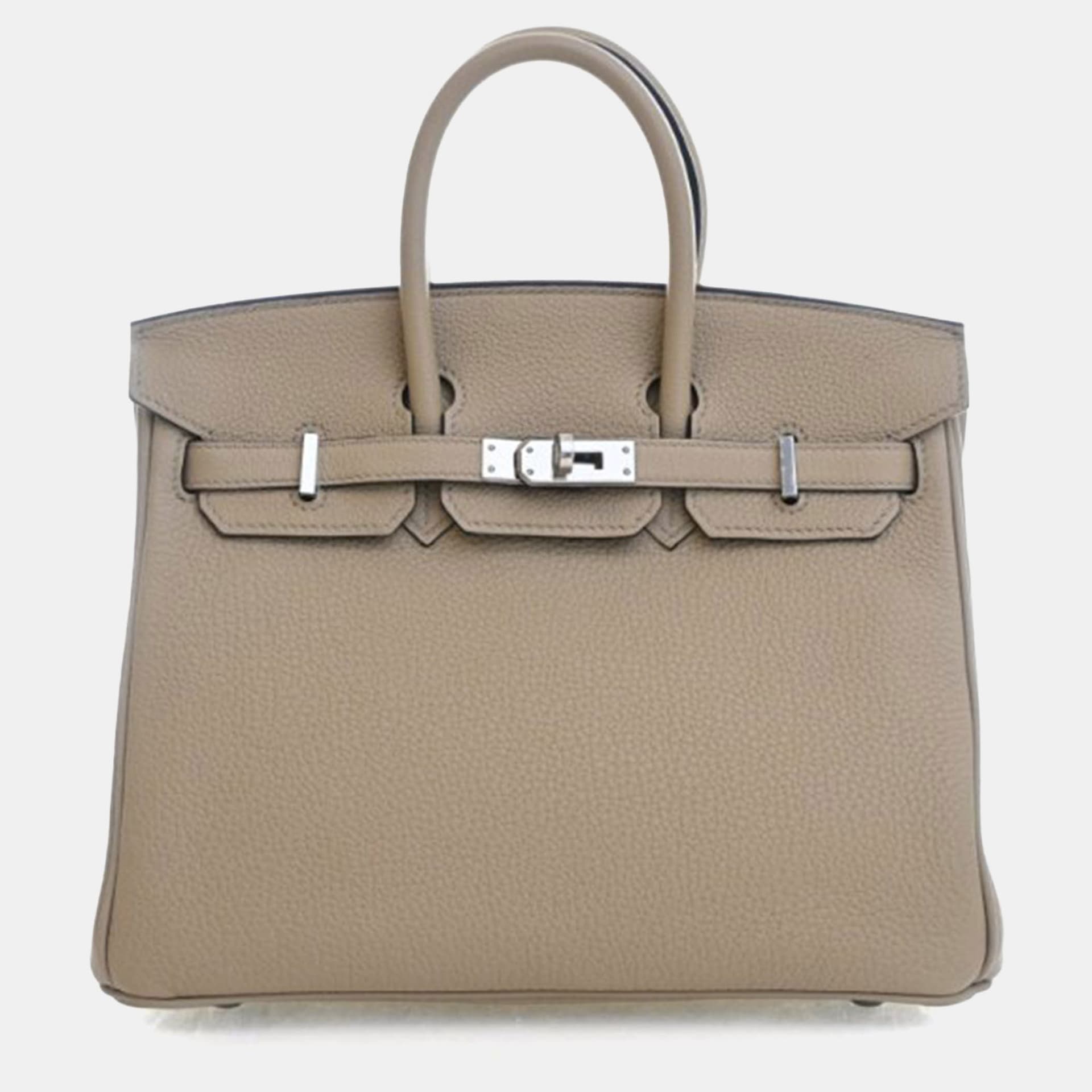 Hermes Birkin 25 Trench Togo Calfskin Leather Top Handle Bag