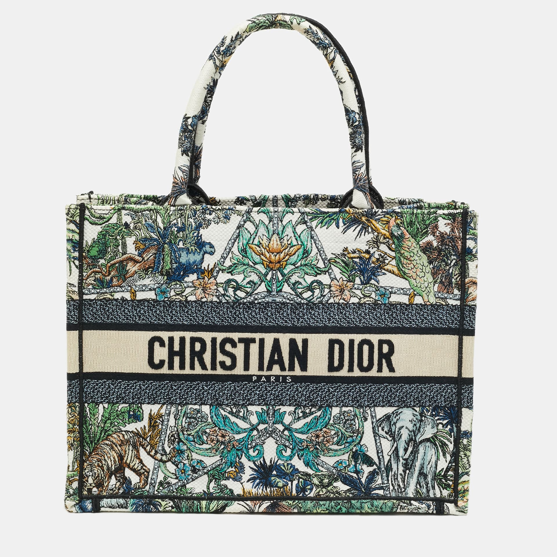 Dior Book Medium Multicolor Etoile de Voyage Embroidered Canvas Tote