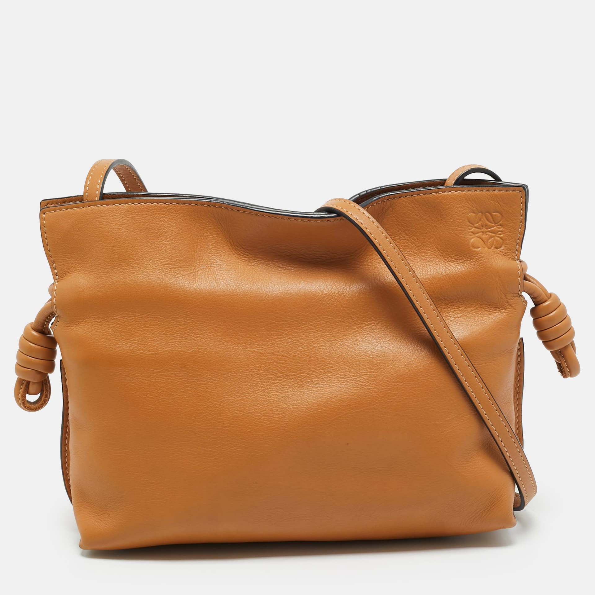Loewe Flamenco Mini Tan Leather Clutch