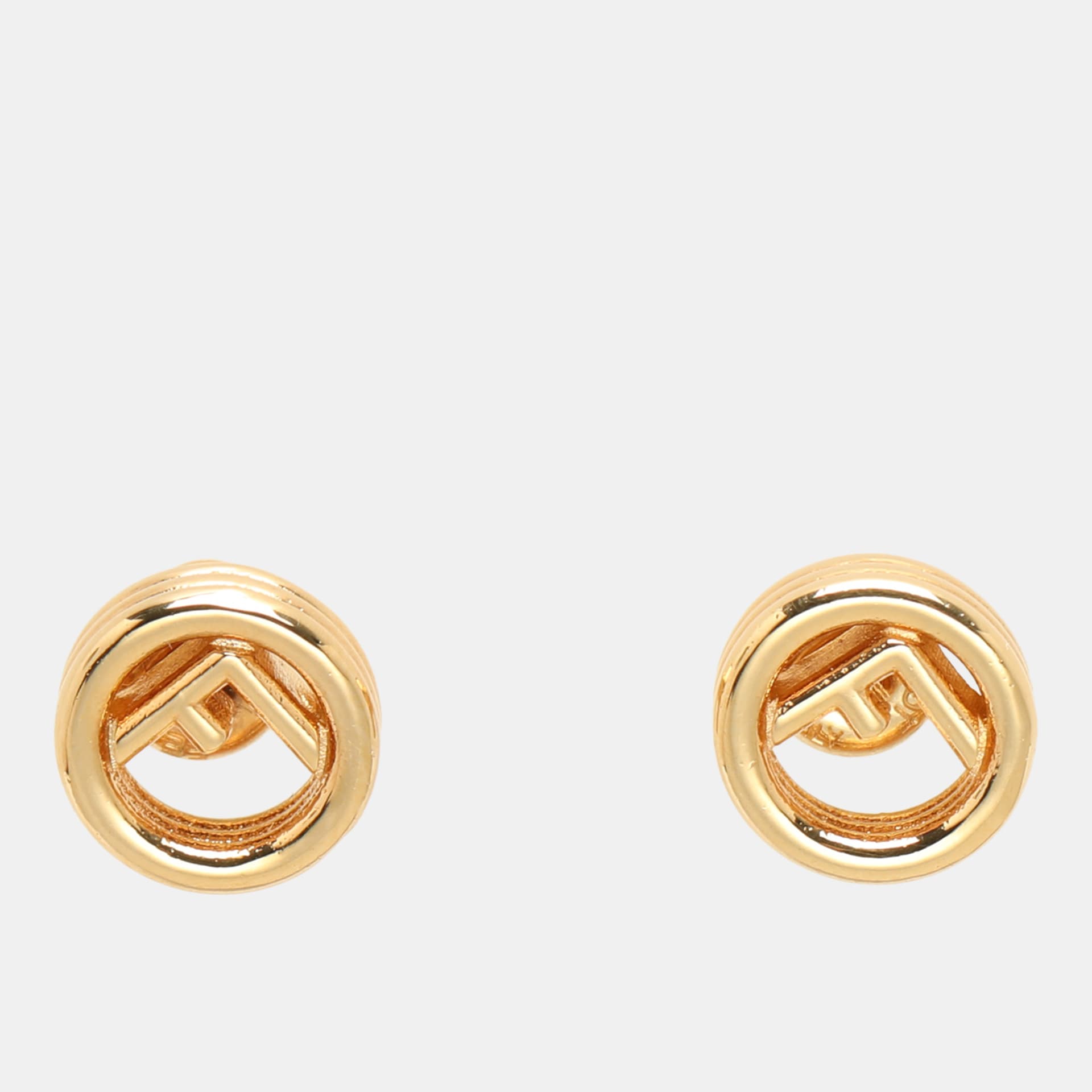 Fendi Gold Tone F is Fendi Stud Earrings