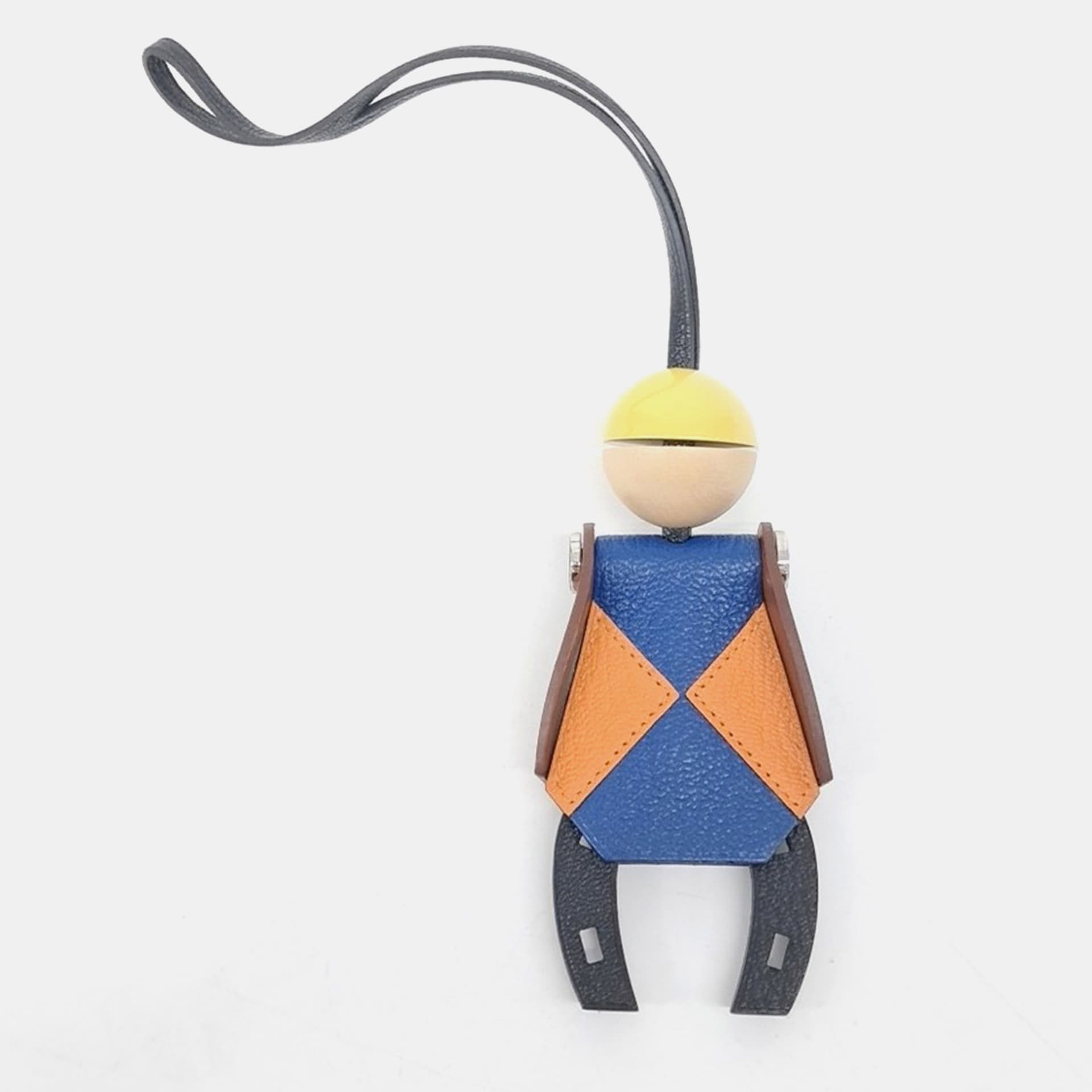 Herm&egrave;s Jockey Multicolor Leather Bag Charm (B)