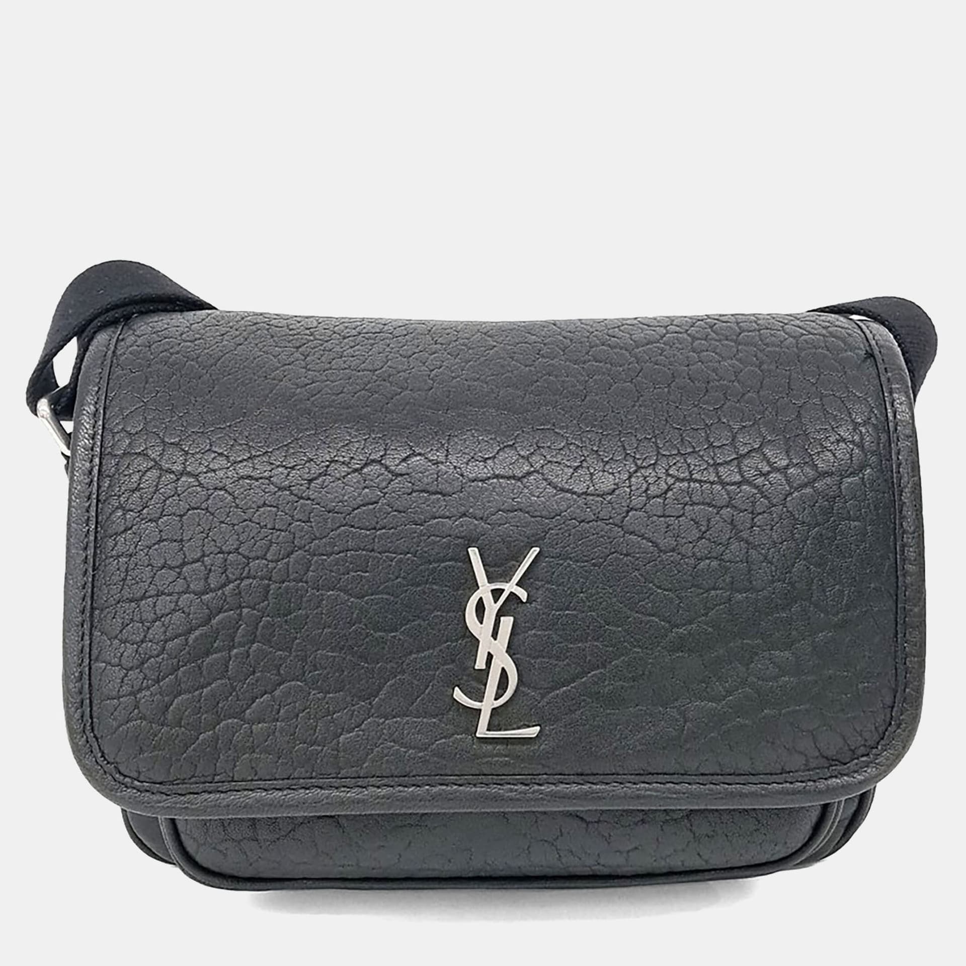 Saint Laurent Paris Black Leather Nikki Small Messenger Bag