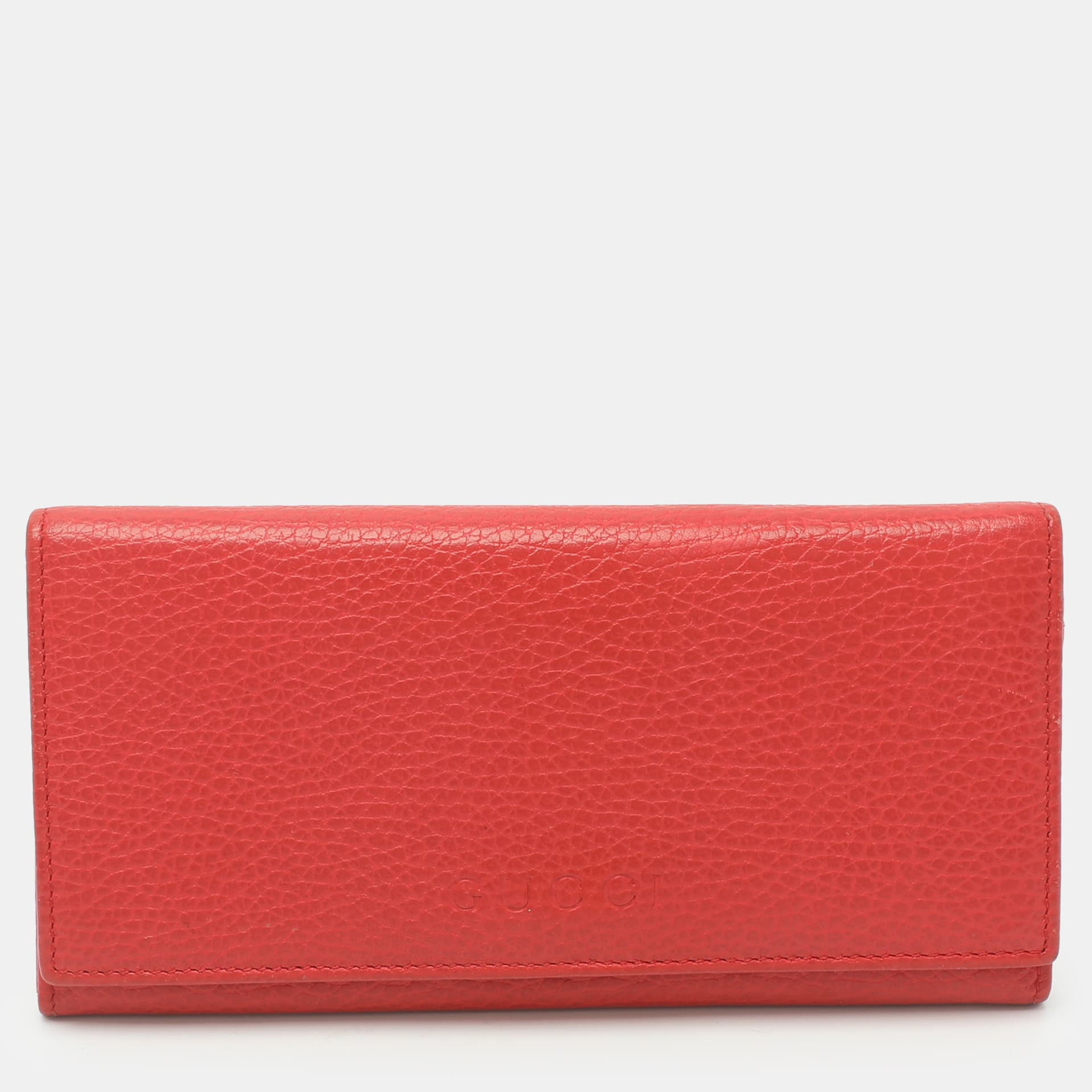 Gucci Red Leather Continental Wallet