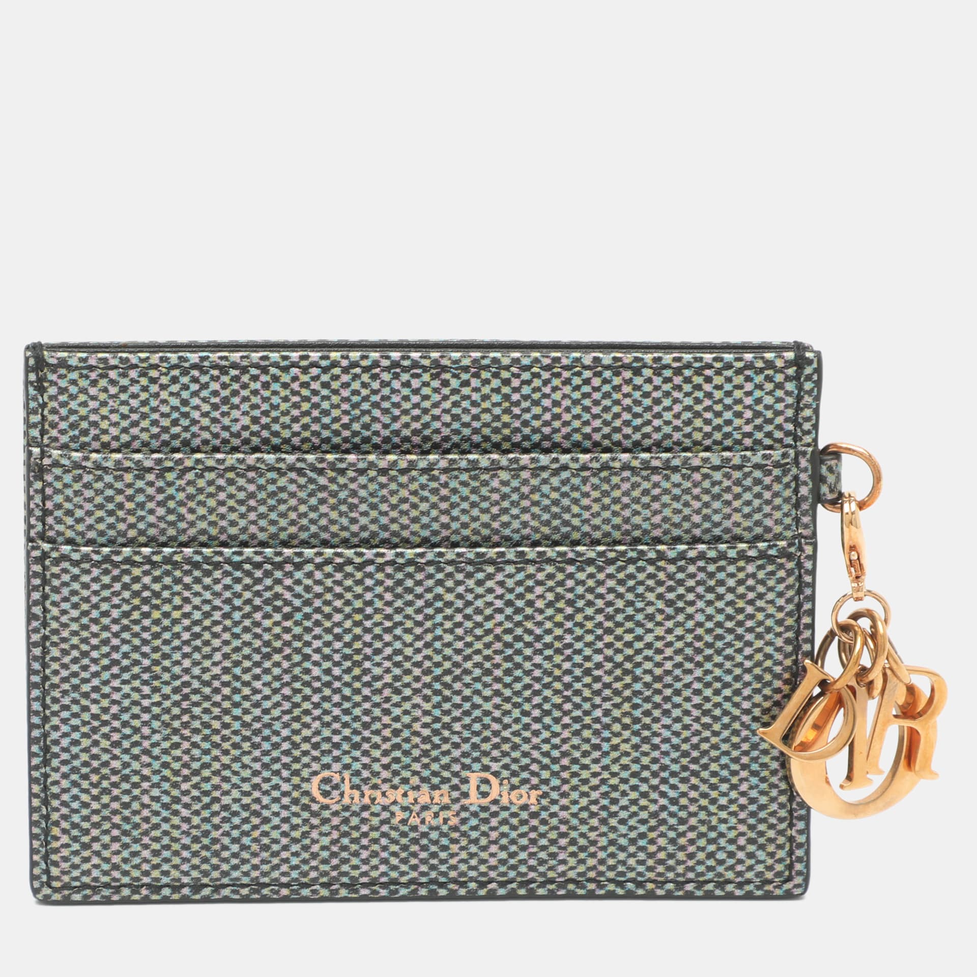 Dior Multicolor Leather Lady Dior Card Holder