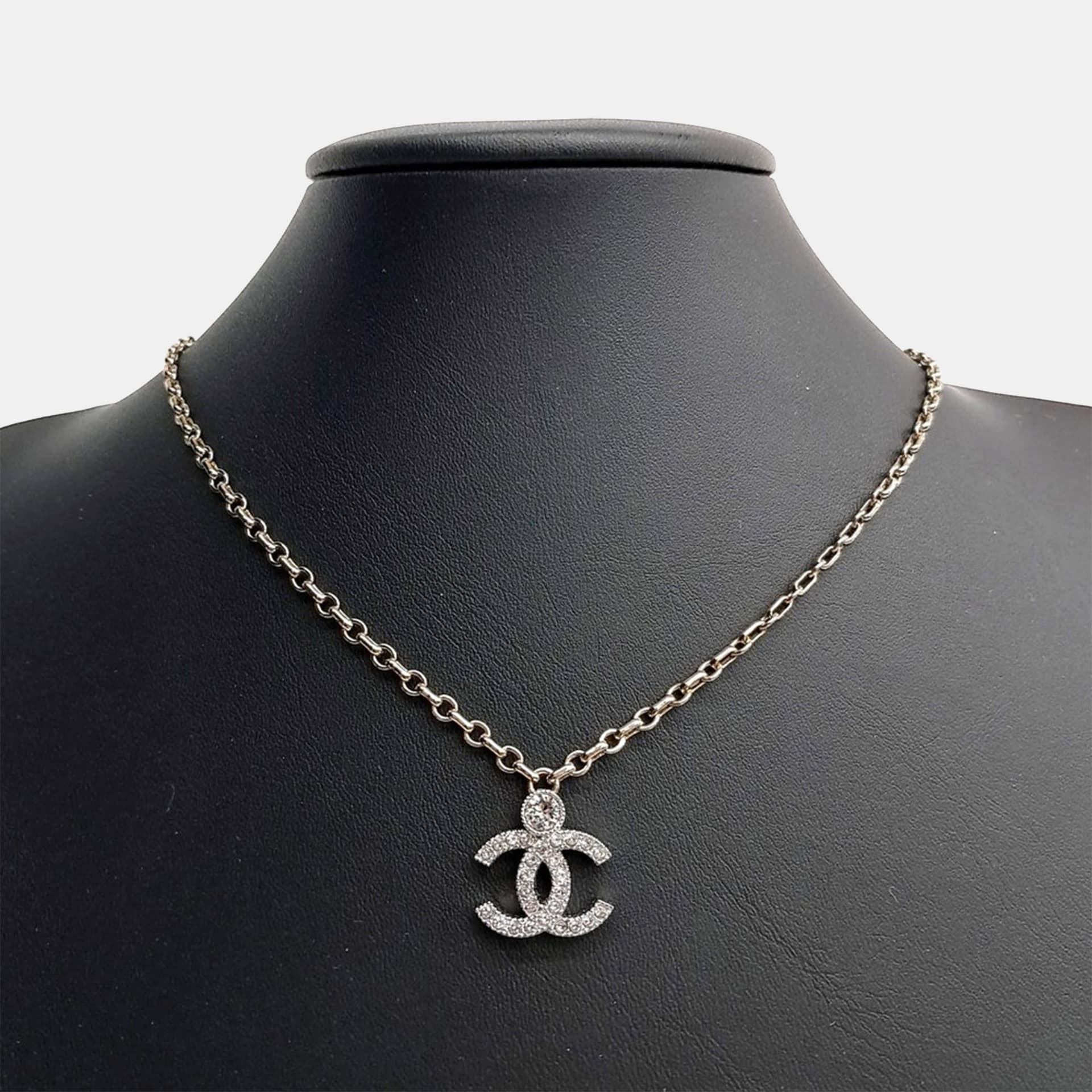 Chanel Metal logo necklace
