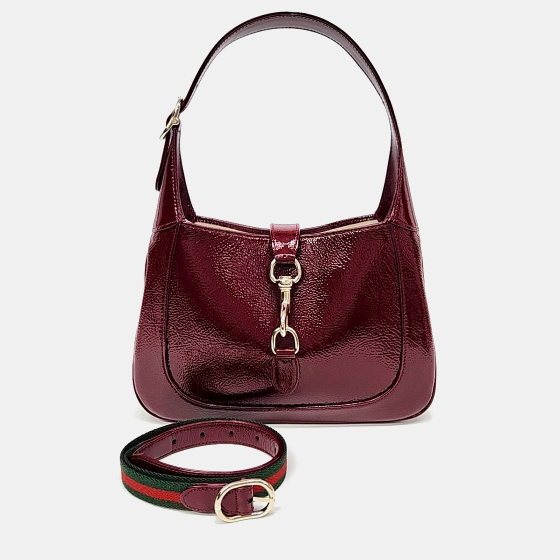 Gucci Burgundy Patent Jackie Small Shoulder Bag (782849)