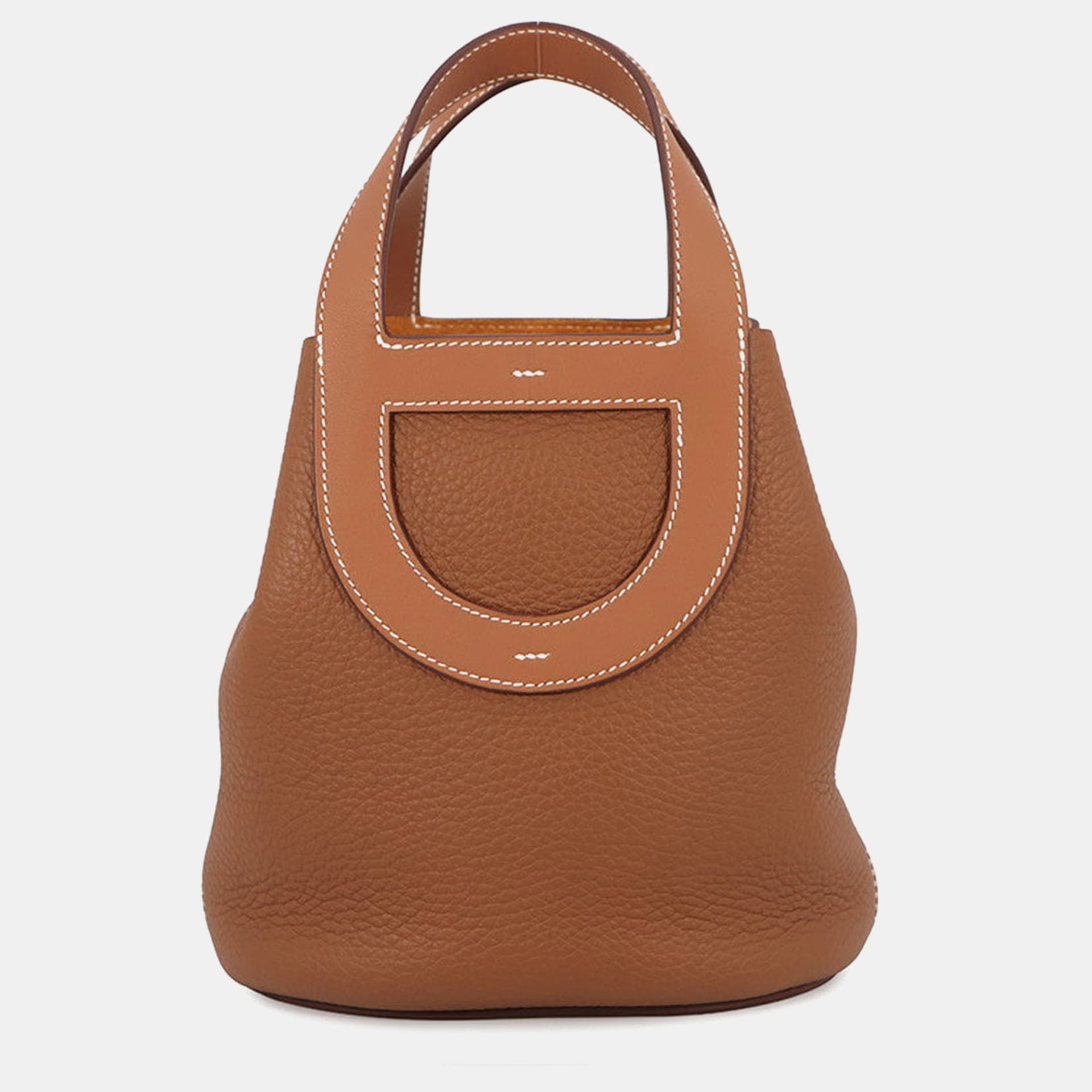 Hermes In The Loop 18 Gold Taurillon Clemence Leather Top Handle Bag