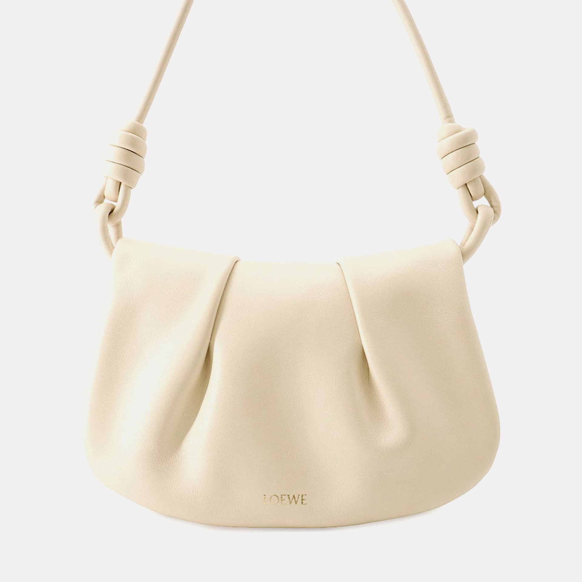 Loewe Paseo Satchel Beige Calfskin Leather Shoulder Bag