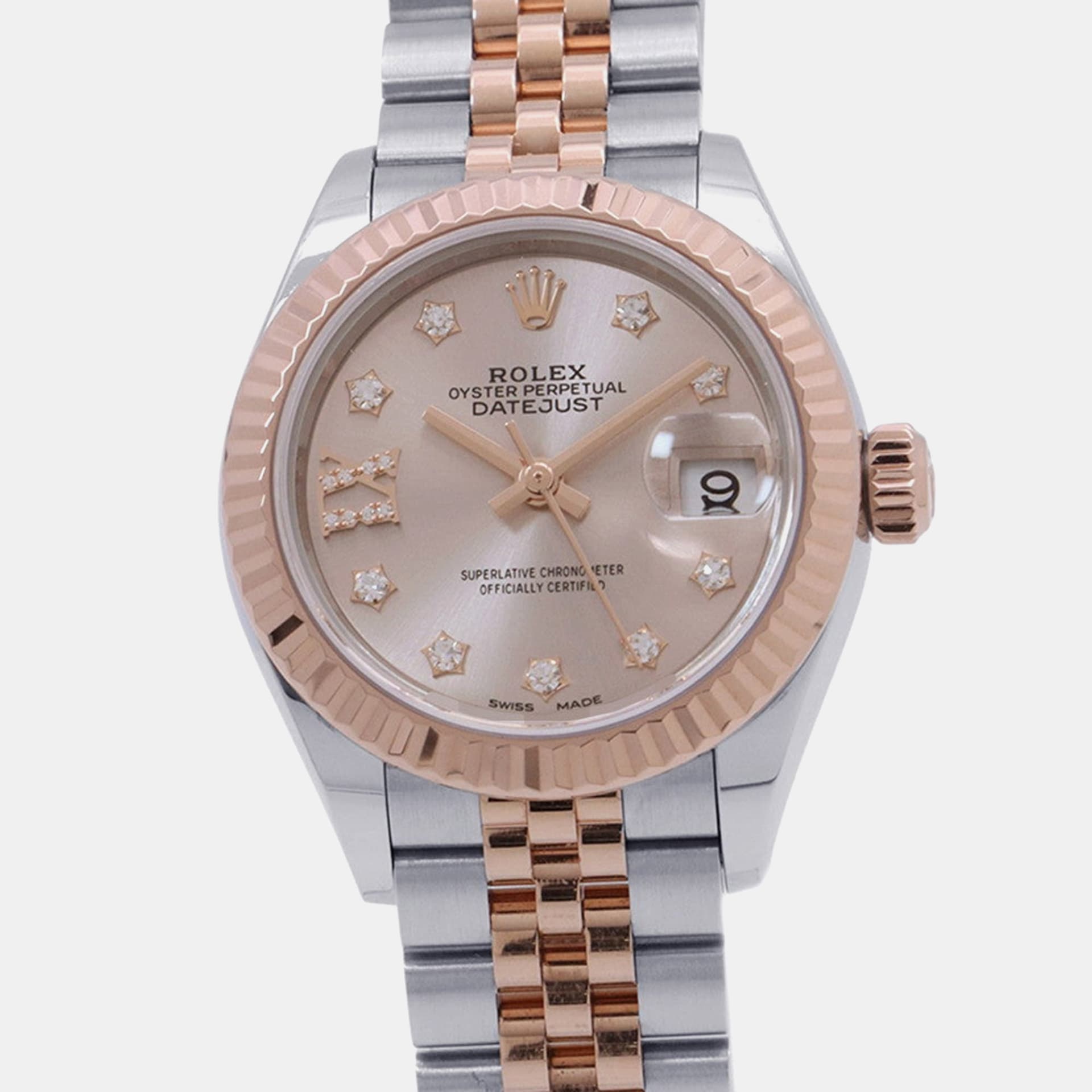 Rolex Lady-Datejust 279171G Pink 18K Rose Gold Stainless Steel Dial Automatic Women's Wristwatch 28mm