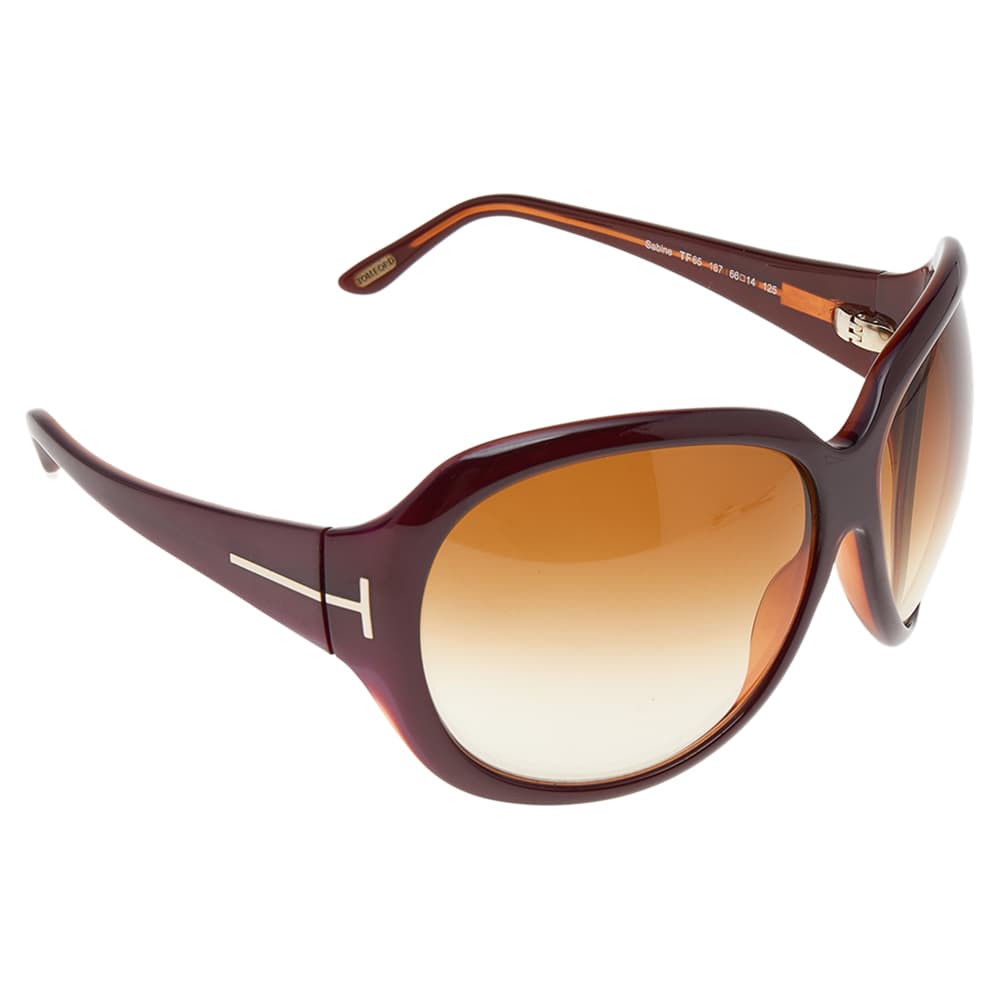 Tom Ford Purple/Brown Gradient TF65 Sabine Sunglasses