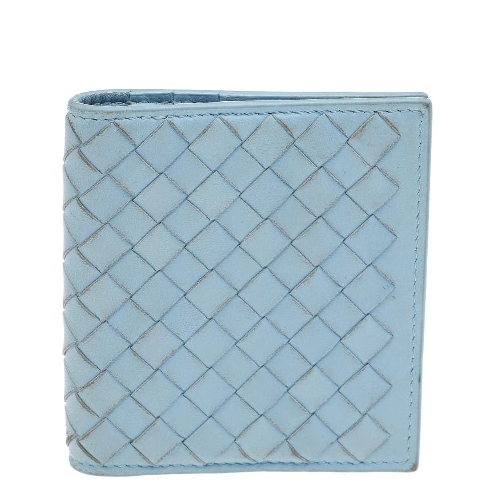 Bottega Veneta Intrecciato Blue Intrecciato Leather Card Holder