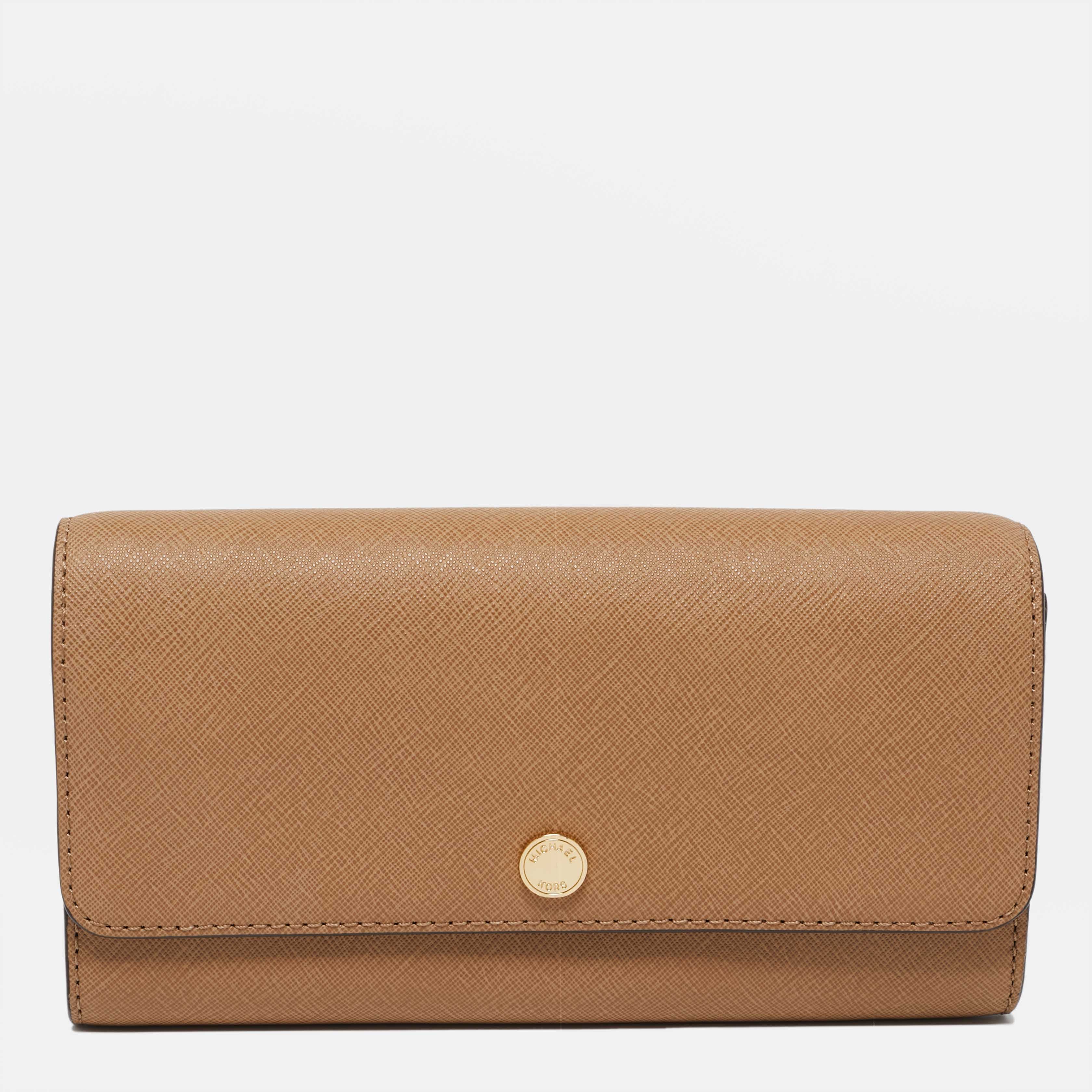 Michael Kors Beige Saffiano Leather Wallets