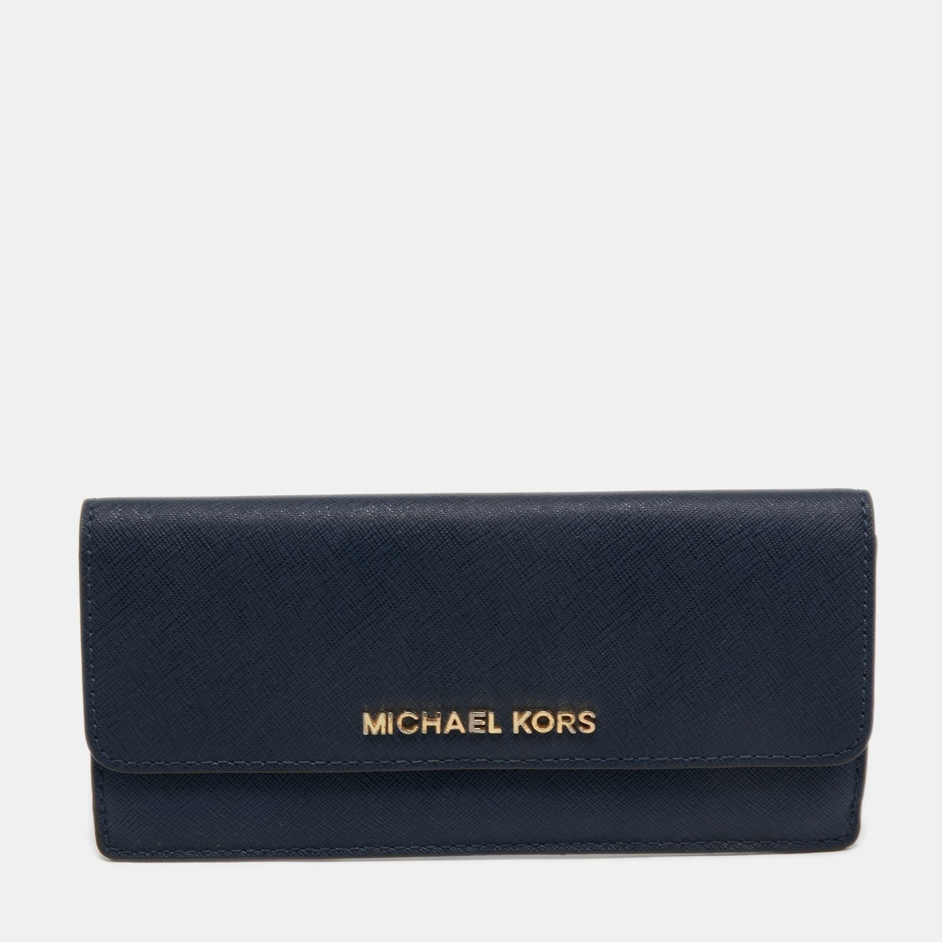 Michael Kors Jet Set Travel Blue Leather and Leather Wallets