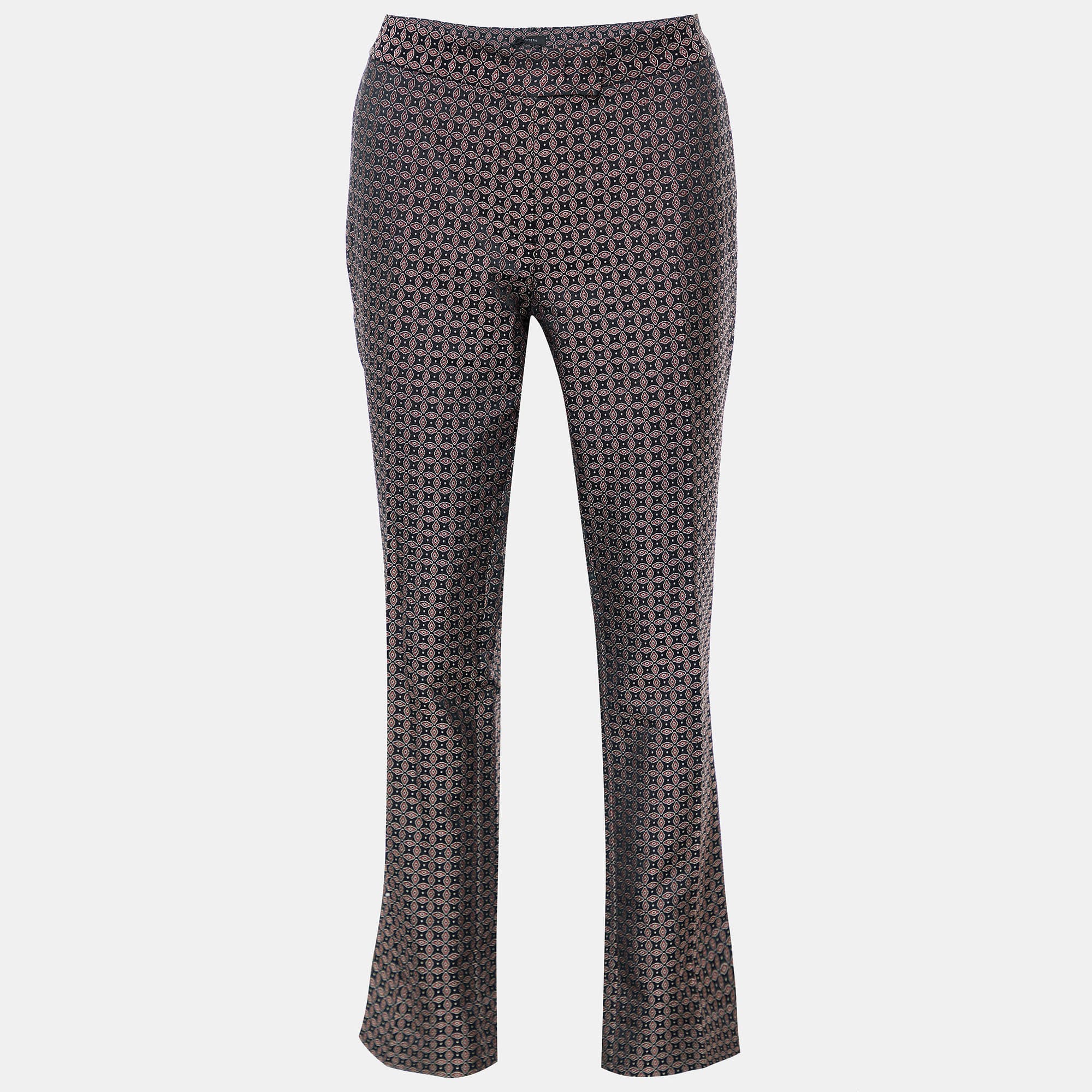 Joseph Black & Burgundy Cravatte Jacquard Duke Trousers M