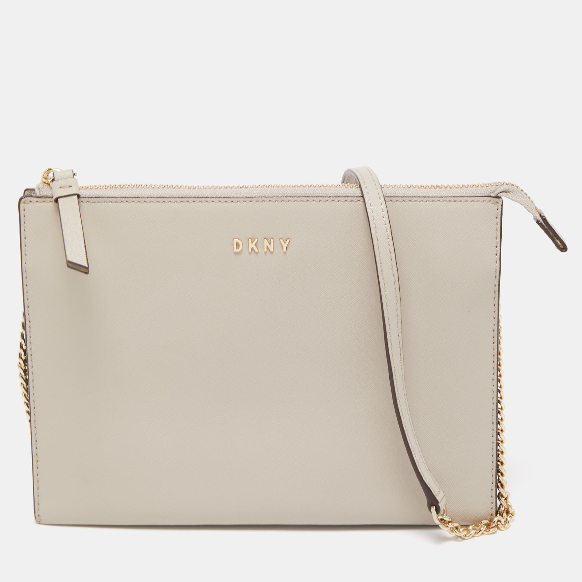 Dkny Beige Leather Crossbody Bags