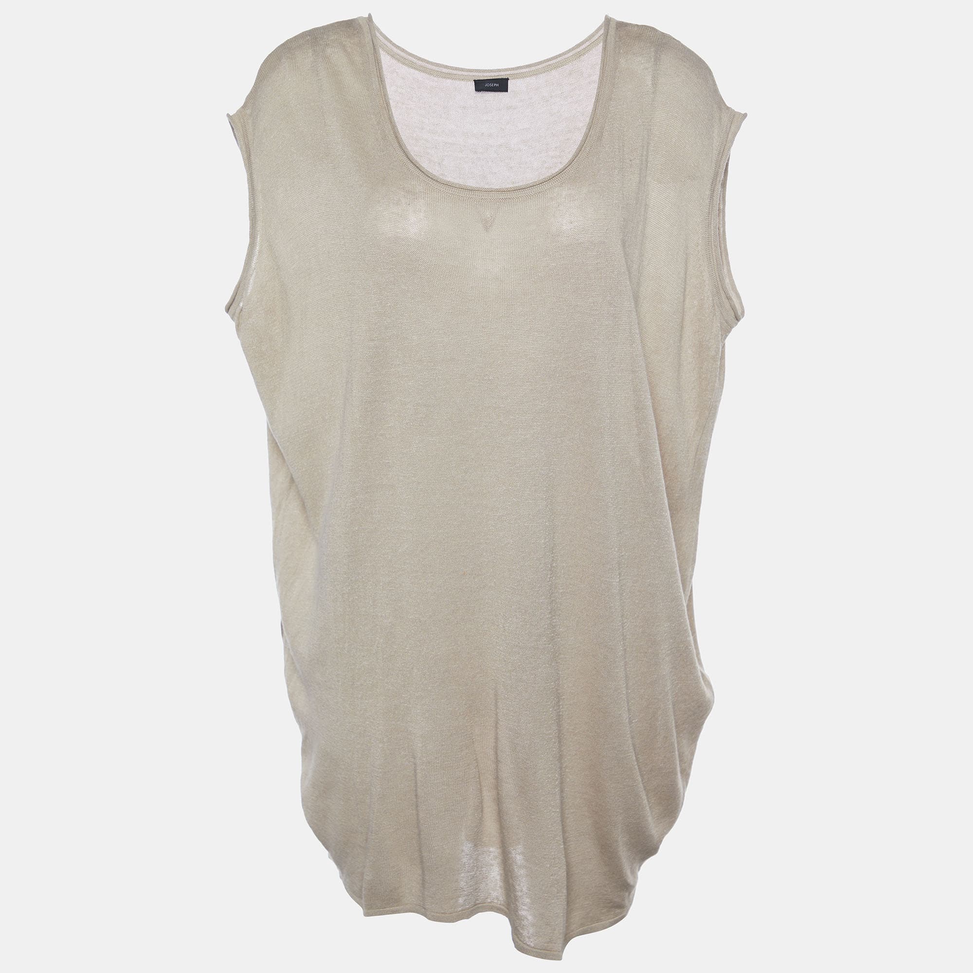 Joseph Beige Fluid Linen Oversized Tunic L