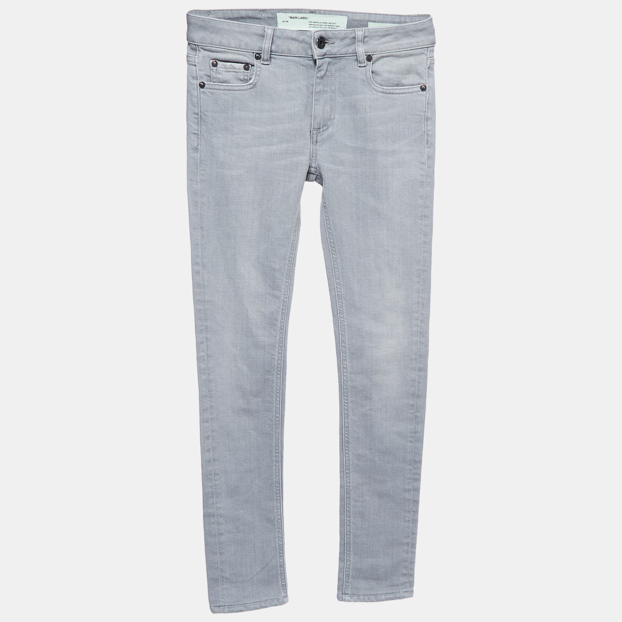 Off-White Grey Denim Skinny Jeans S Waist 26"