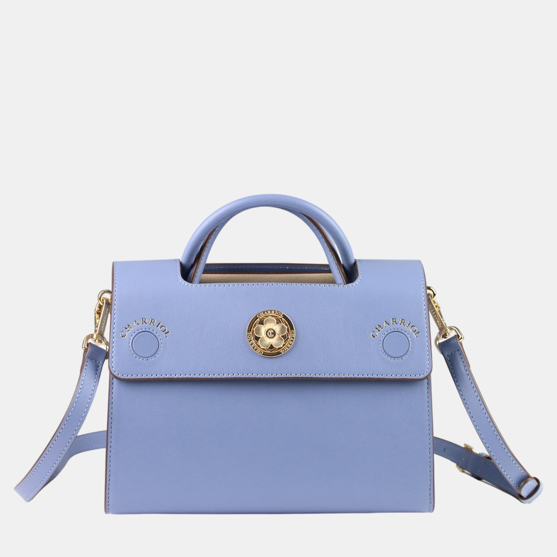 Charriol Esprit Leather LaetitiaFleury One Size Blue Leather Top Handle Bag