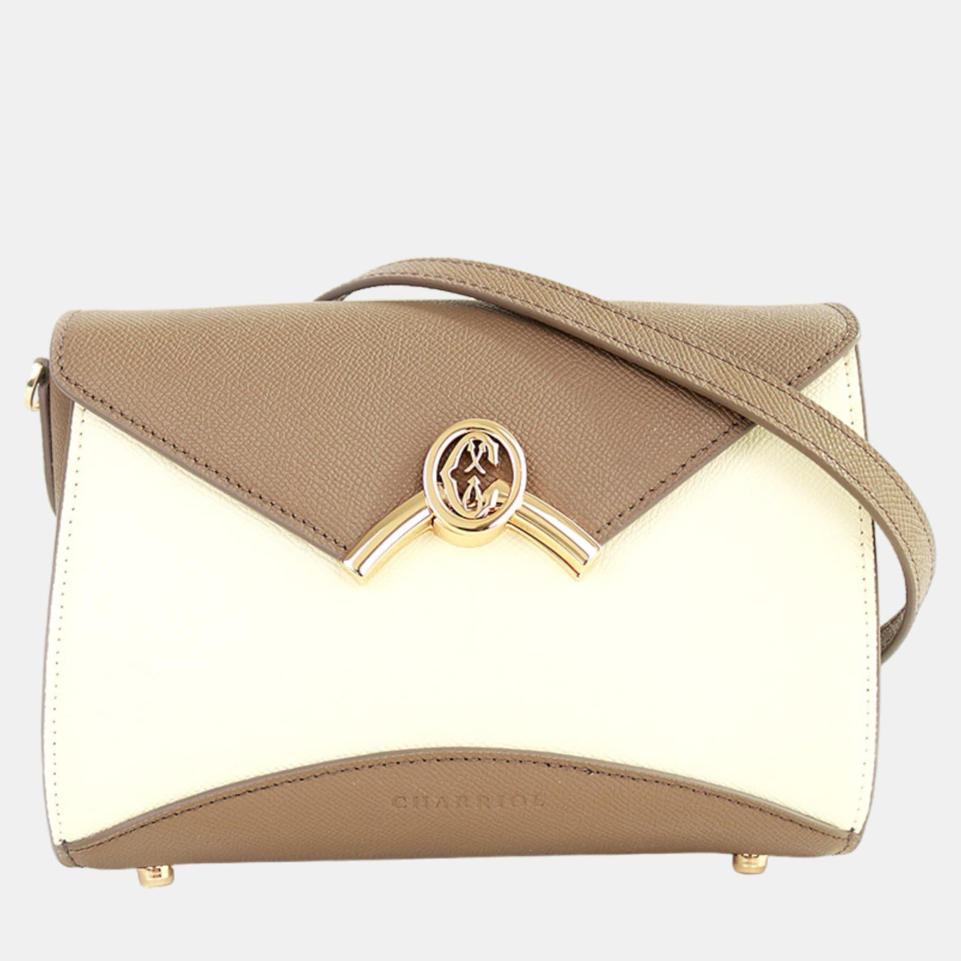 Charriol Coralie Malia One Size Taupe Beige Leather Crossbody Bag