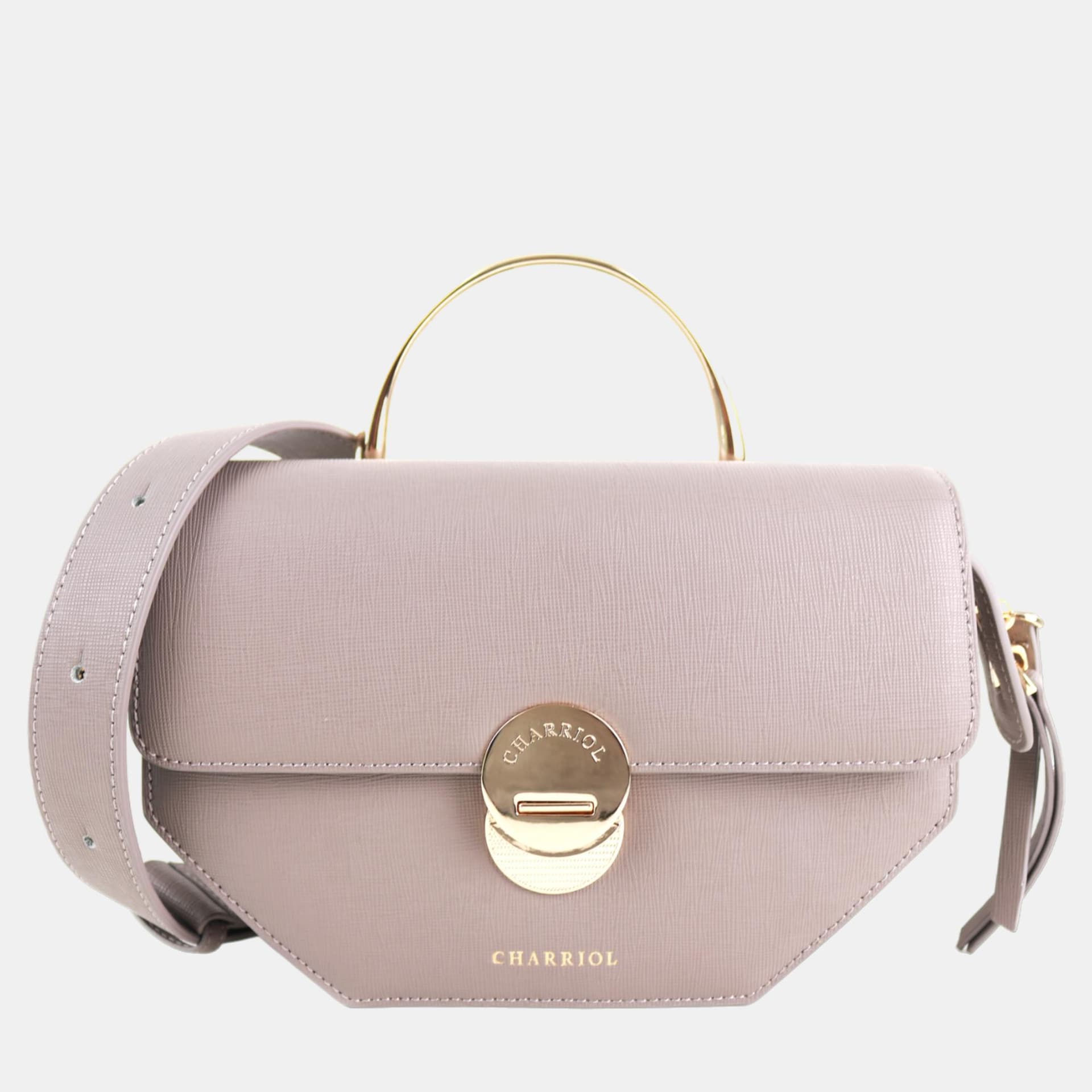 Charriol Celtic Legacy Grey Grained Leather Crossbody Bag