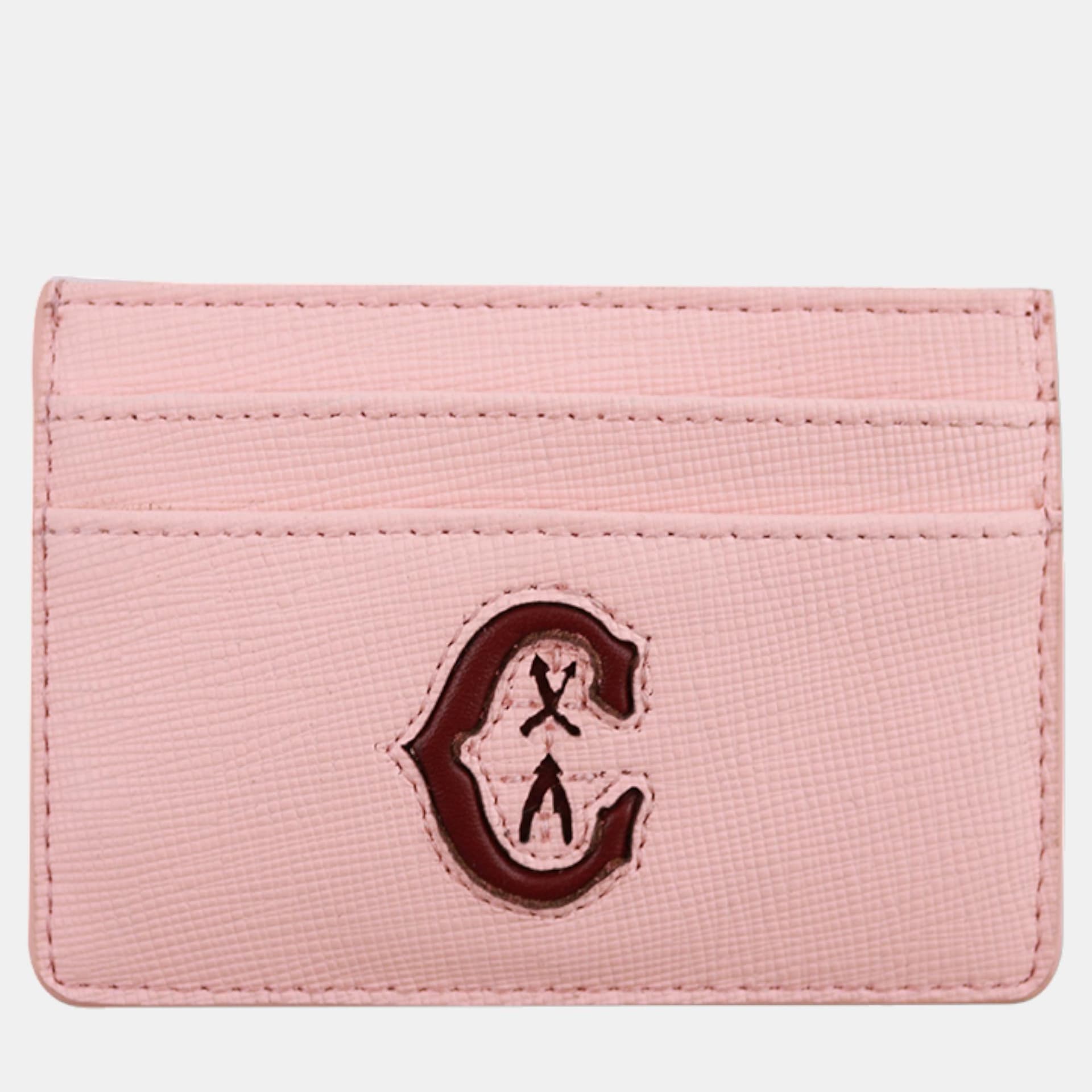 Charriol Carole Pink Saffiano Leather Card Holder Bag