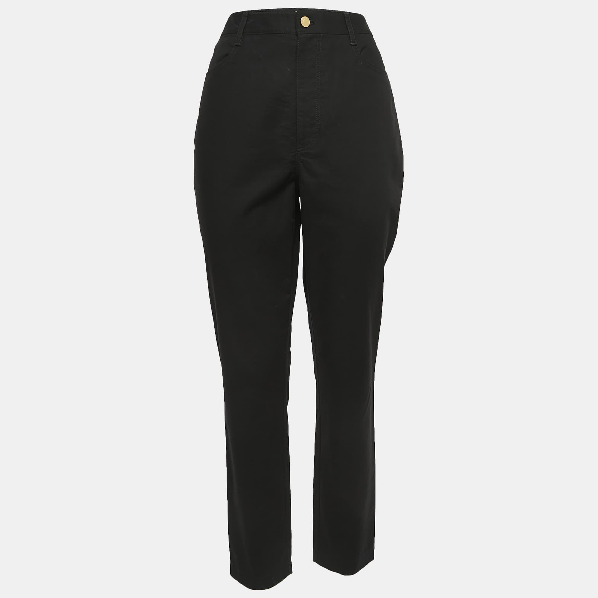 Diane Von Furstenberg Black Cotton Cropped Trousers M