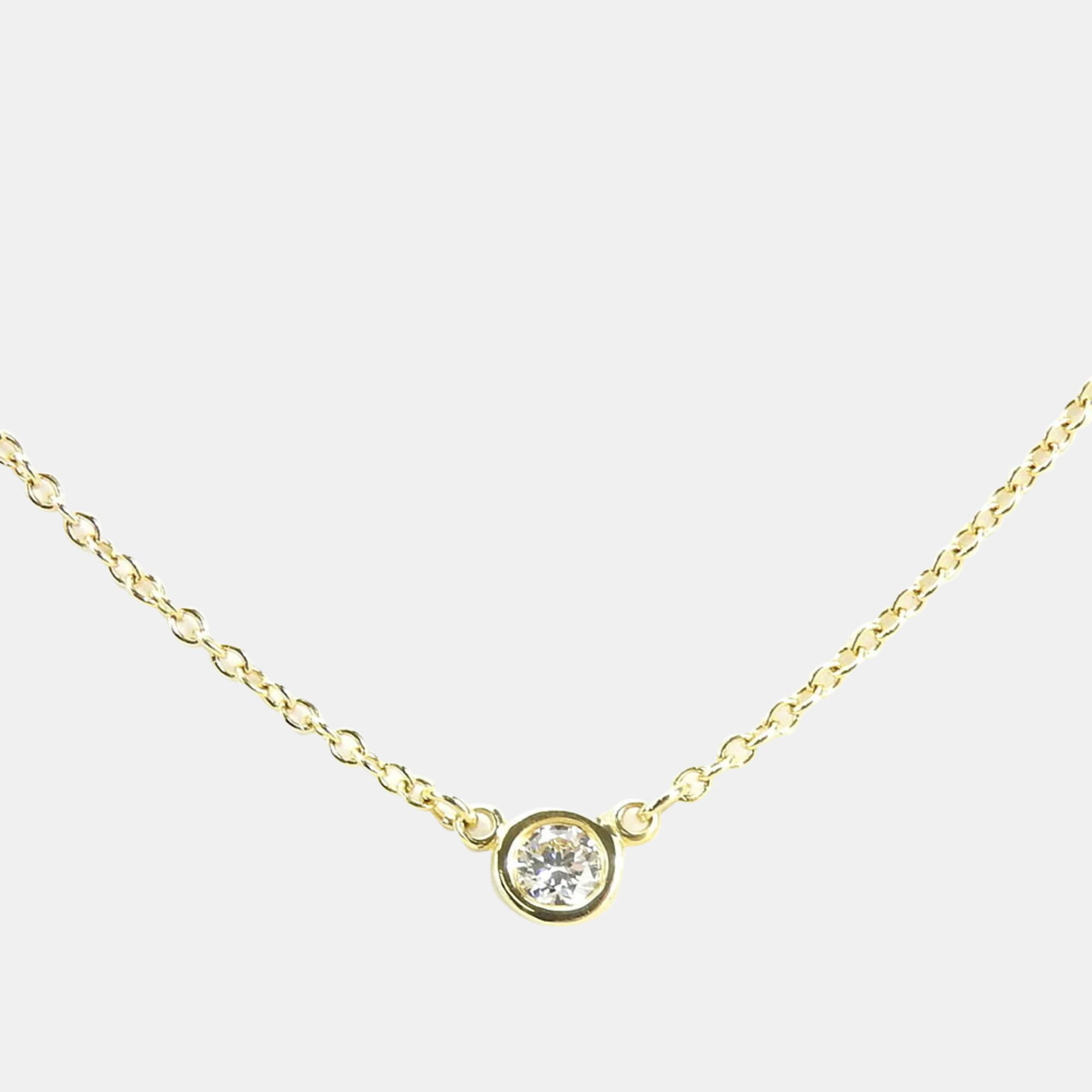 Tiffany & Co. 18K Yellow Gold and Diamond Elsa Peretti Diamonds By The Yard Pendant Necklace