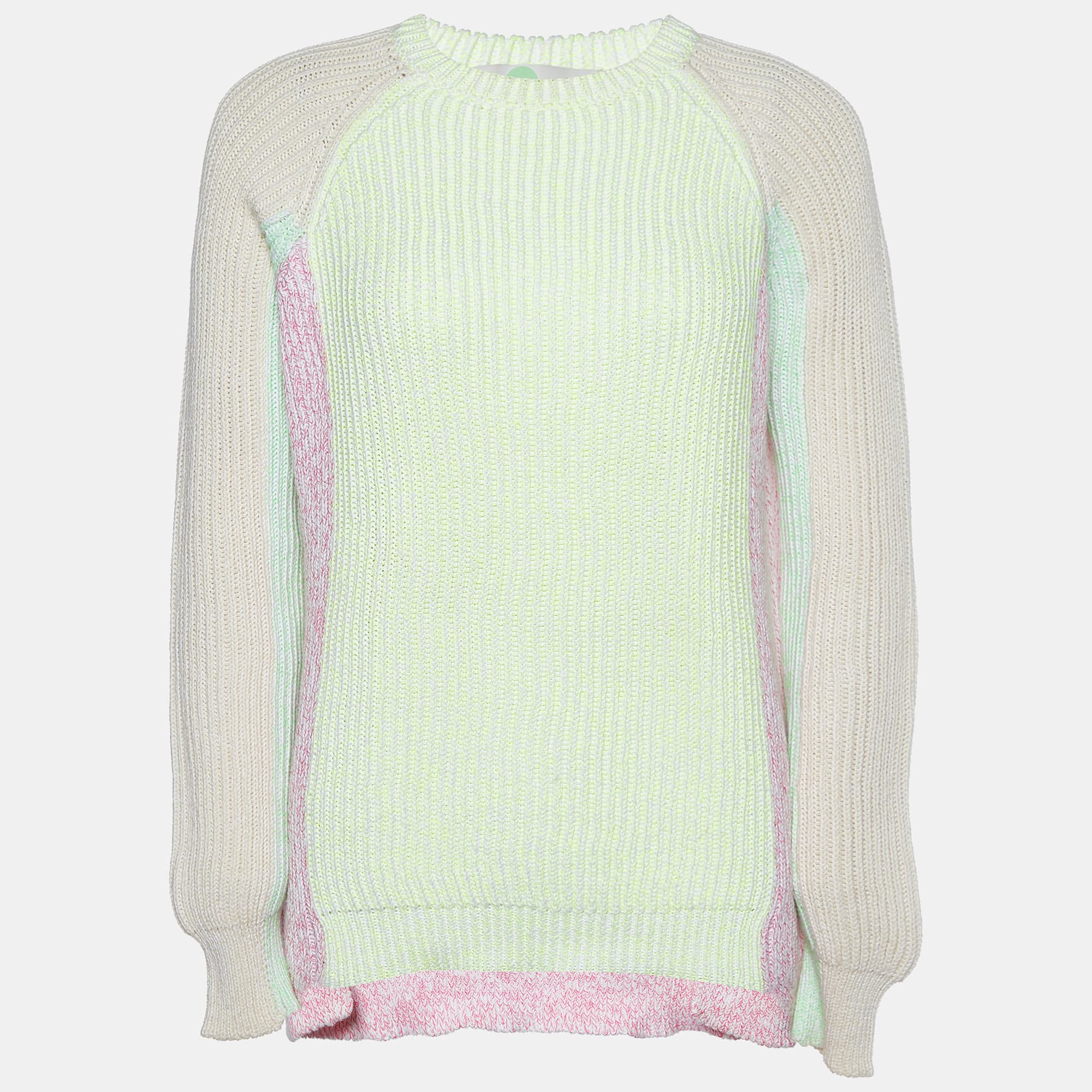 Stella McCartney Multicolor Colorblock Rib Knit Sweater S
