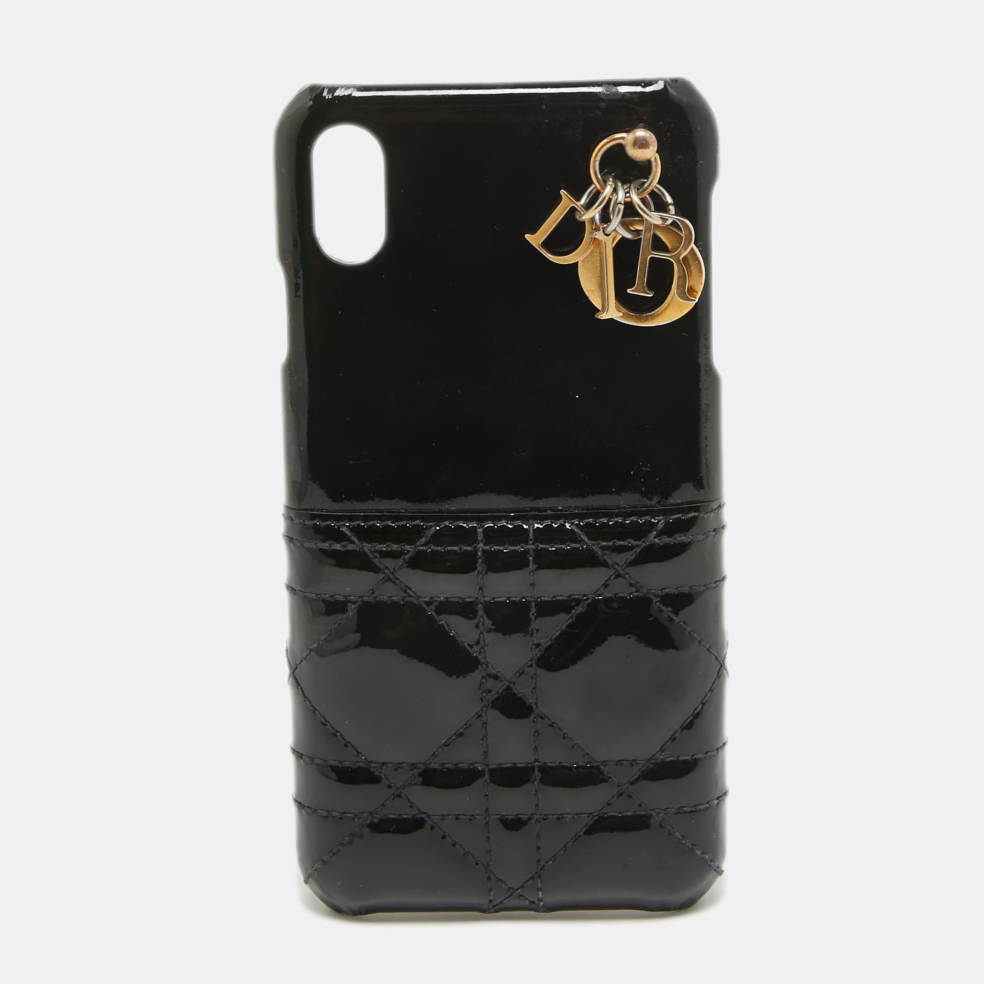 Dior Black Cannage Patent Leather iPhone XS Max Cover